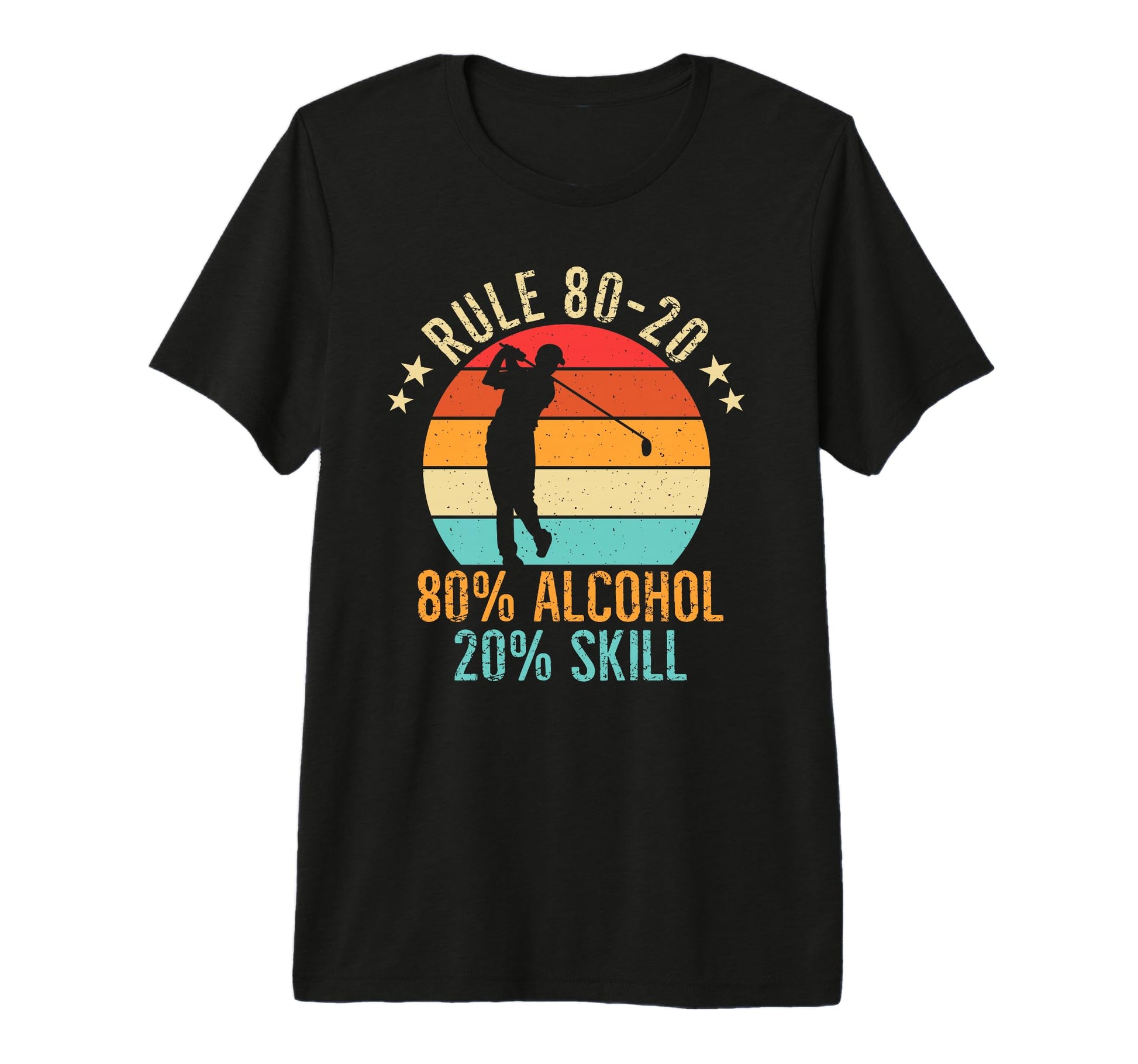 80 Alcohol 20 Skill Golf Ball Golfing T-Shirt - Minimalist Print Men Women - T-Shirt, Sweatshirt, Hoodie