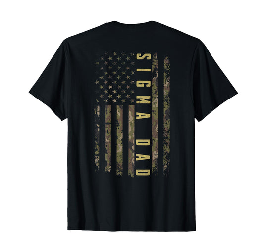 Back Sigma Dad Military Camo American T-Shirt - Aesthetic Graphic Unisex - T-Shirt, Sweatshirt, Hoodie