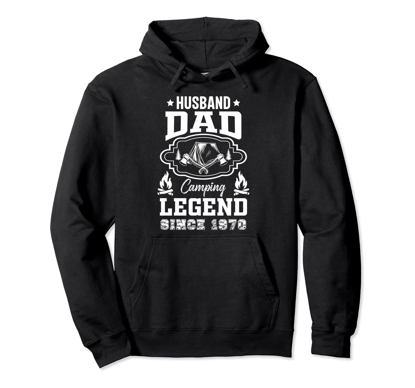 Husband Dad Camping Legend Since 1970 Hoodie - Graphic Print Unisex - T-Shirt, Sweatshirt, Hoodie