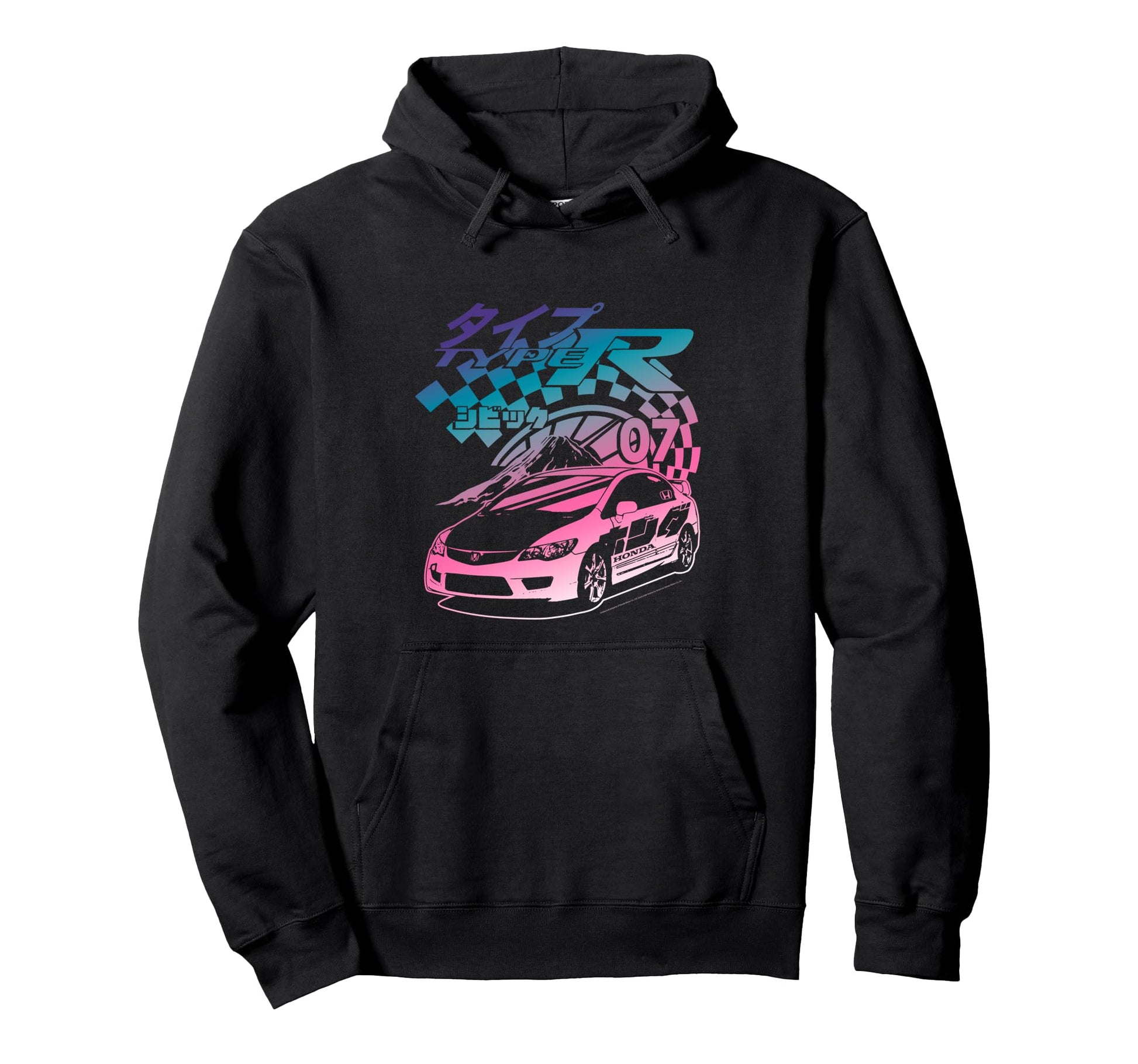 Honda Neon Gradient Civic Type R 07 Hoodie - Fun Novelty Design Unisex - T-Shirt, Sweatshirt, Hoodie