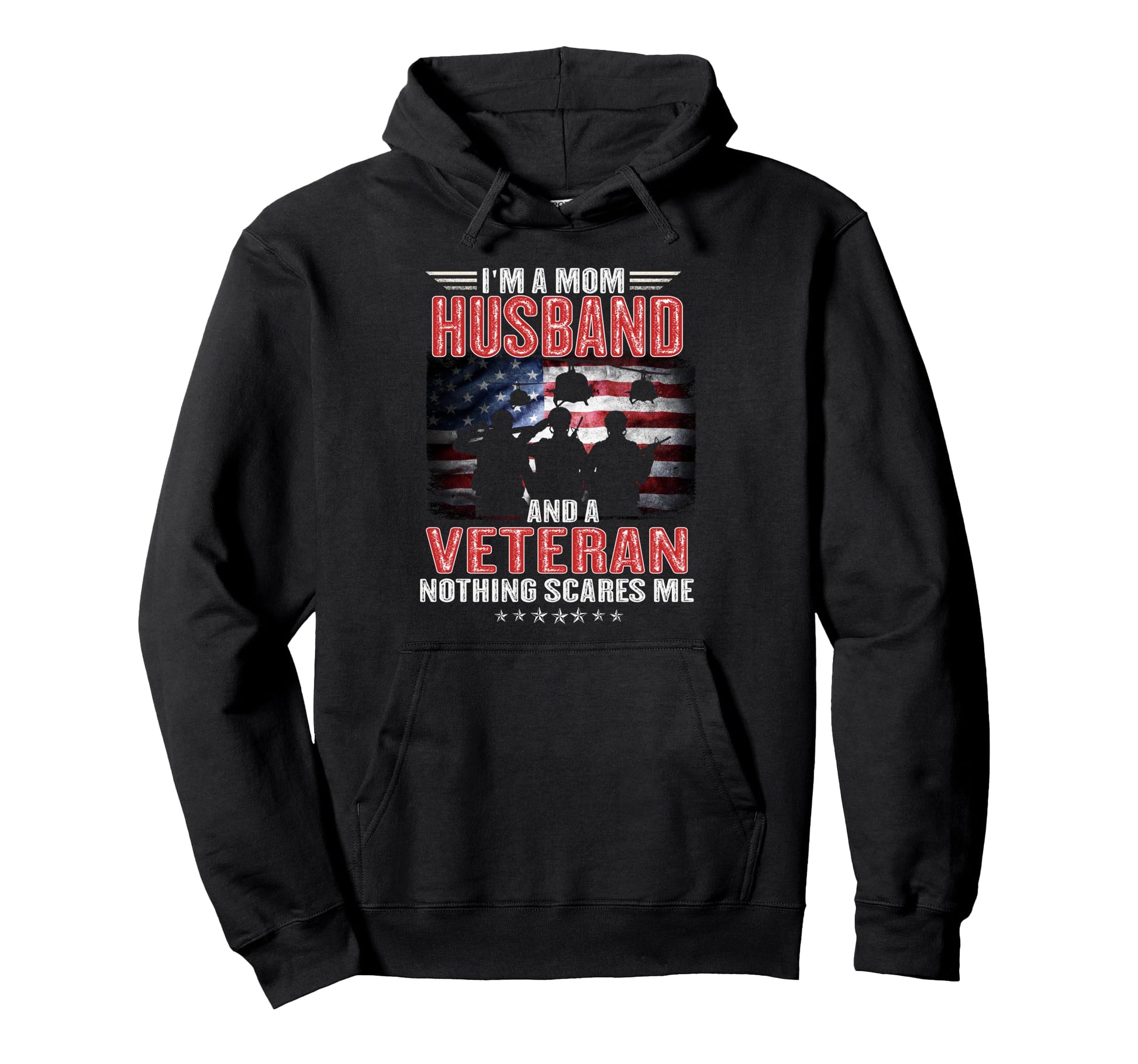 Im Dad Husband And Veteran Us Flag Hoodie - Trendy Graphic Men Women - T-Shirt, Sweatshirt, Hoodie
