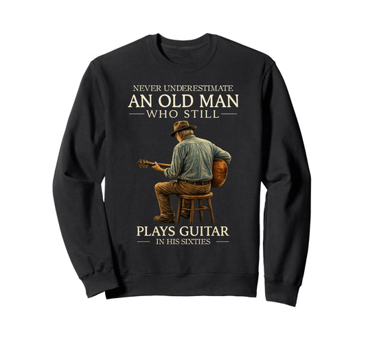 60Th Birthday Acoustic Guitar Sweatshirt - Aesthetic Graphic for Adults - T-Shirt, Sweatshirt, Hoodie