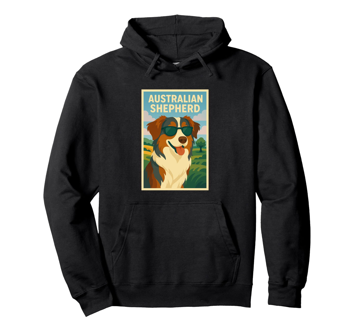 Australian Shepherd Art Minimalist Hoodie - Fun Novelty Design for Adults - T-Shirt, Sweatshirt, Hoodie