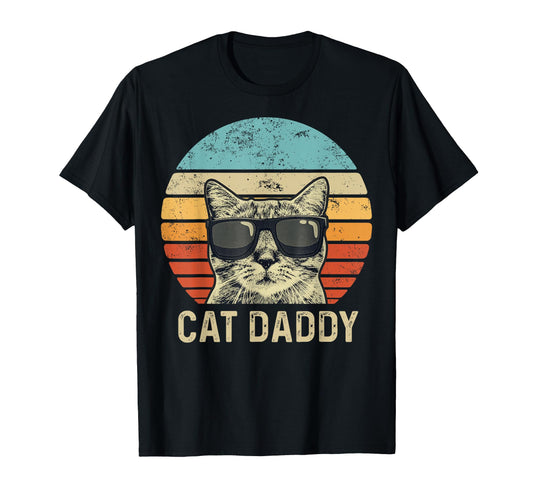 Cat Daddy Cat Sunglasses Cat Dad T-Shirt - Custom Art Print for Adults - T-Shirt, Sweatshirt, Hoodie