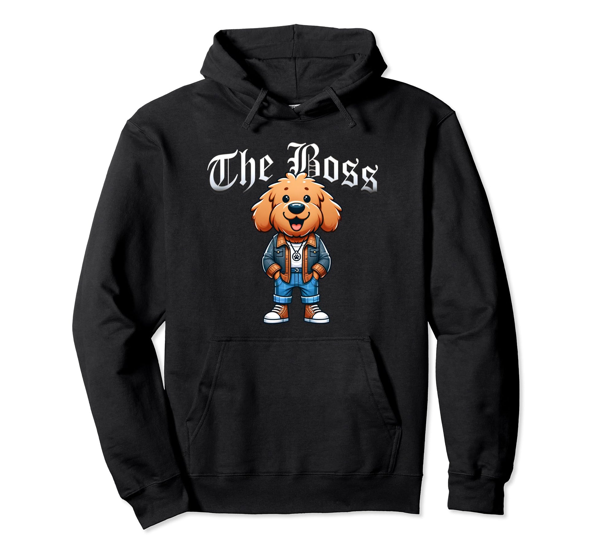 Goldendoodle Dog Boss Jacket Outfit Dog Hoodie - Graphic Print for Adults - T-Shirt, Sweatshirt, Hoodie