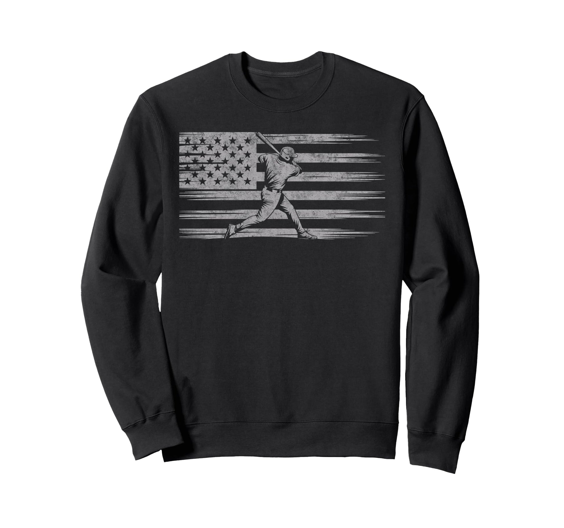 Baseball Us Flag Baseball Lover Dad Sweatshirt - Unique Graphic Men Women - T-Shirt, Sweatshirt, Hoodie
