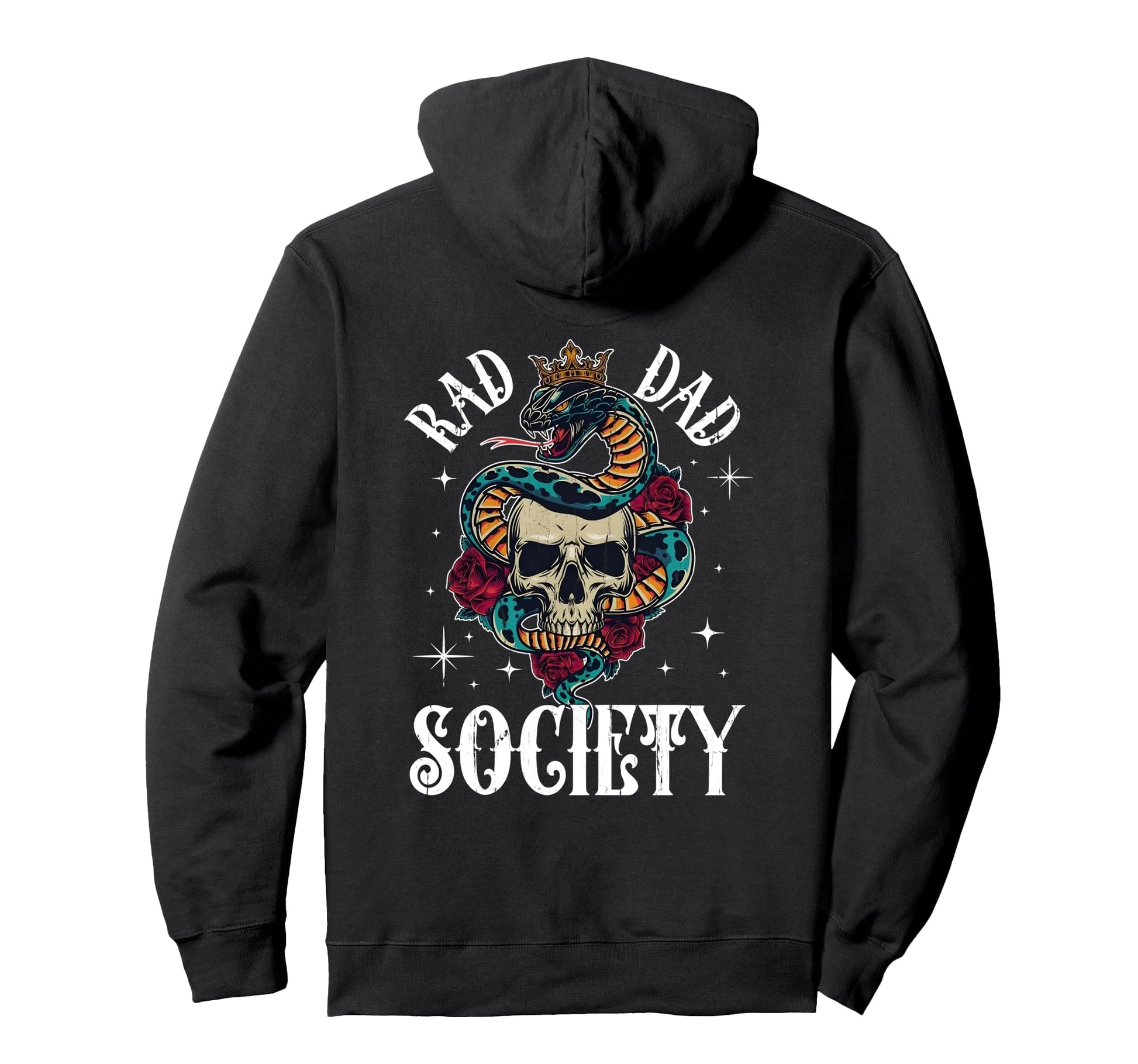 Rad Dad Society Dad Life Dad Club Back Hoodie - Streetwear Style for Adults - T-Shirt, Sweatshirt, Hoodie