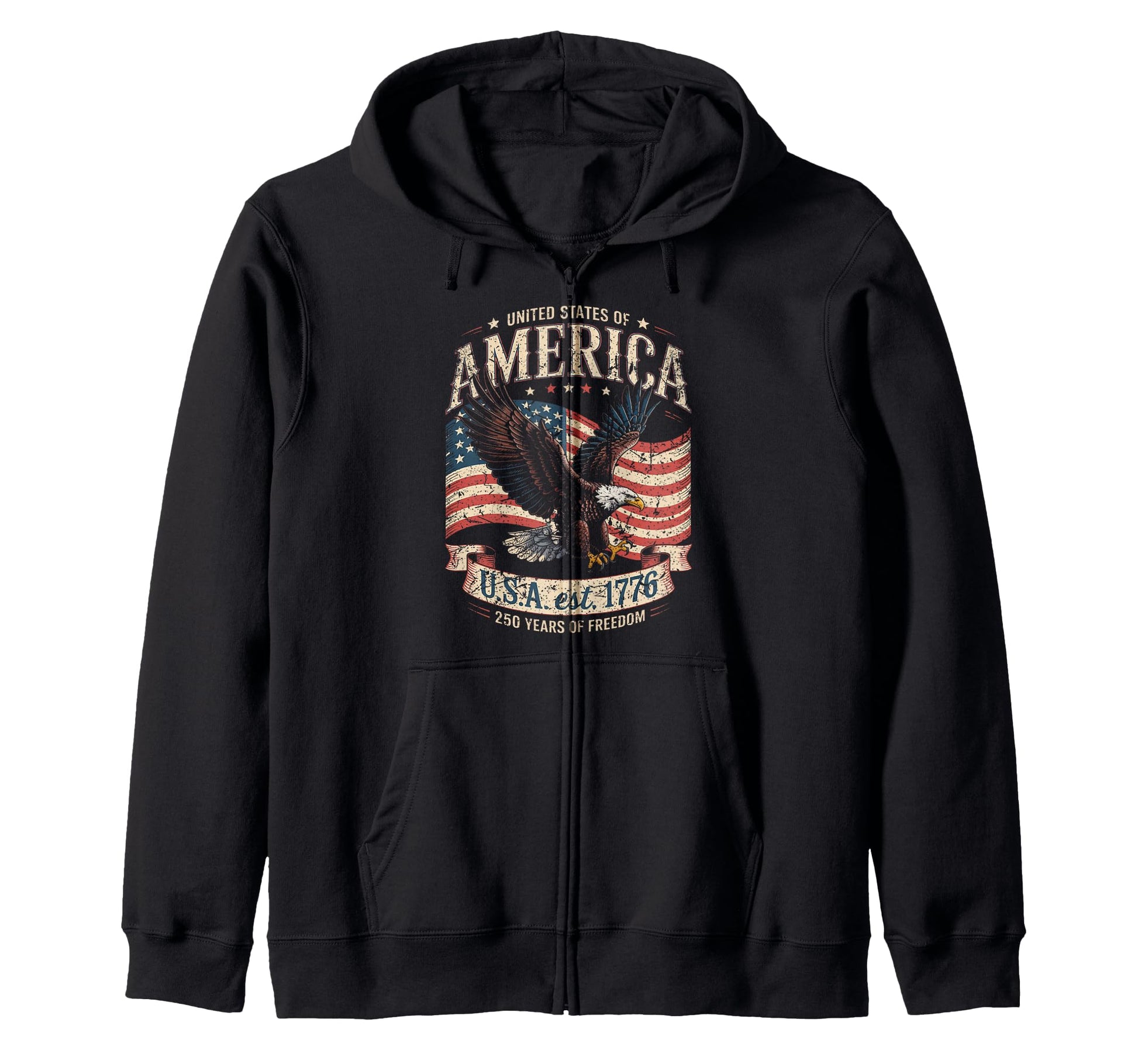 United States Anniversary American Flag Sweatshirt - Unique Graphic Unisex - T-Shirt, Sweatshirt, Hoodie