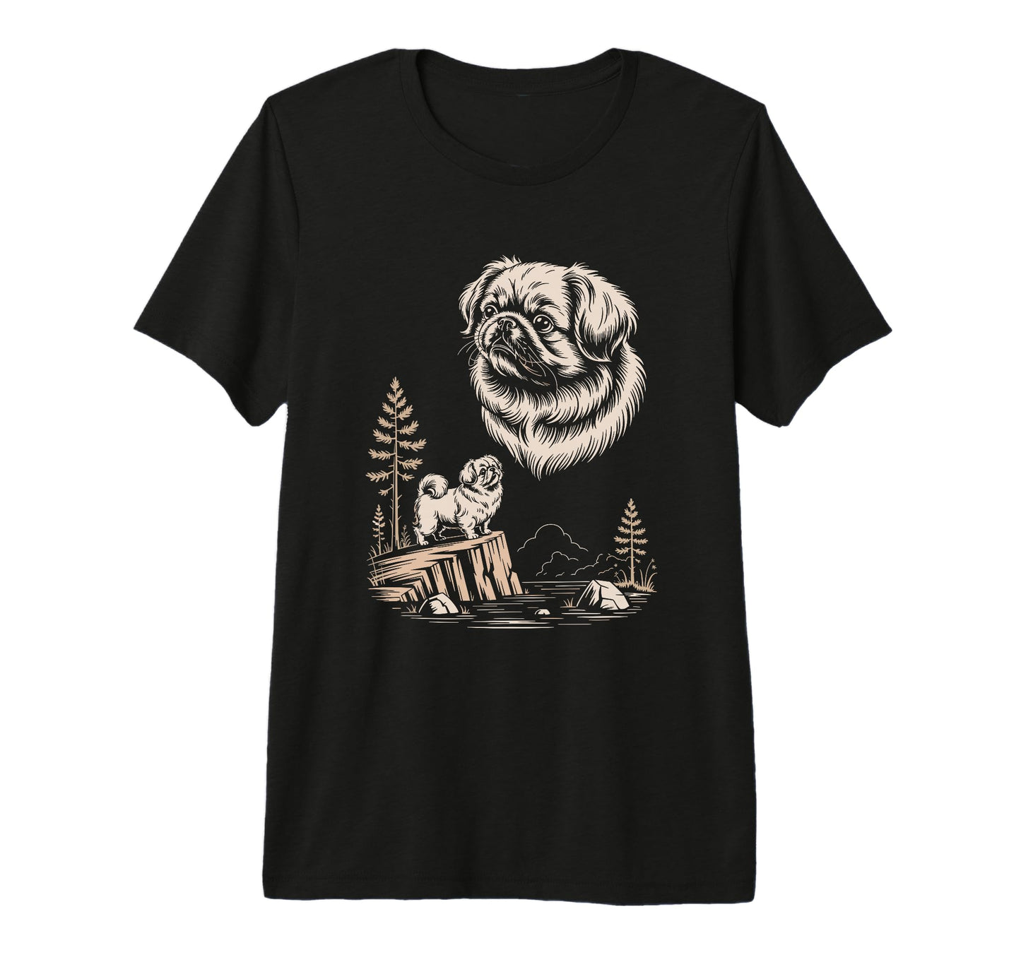 Mom Dad Pekingese Dog Owner Hiking Lover T-Shirt - Novelty Apparel Unisex - T-Shirt, Sweatshirt, Hoodie