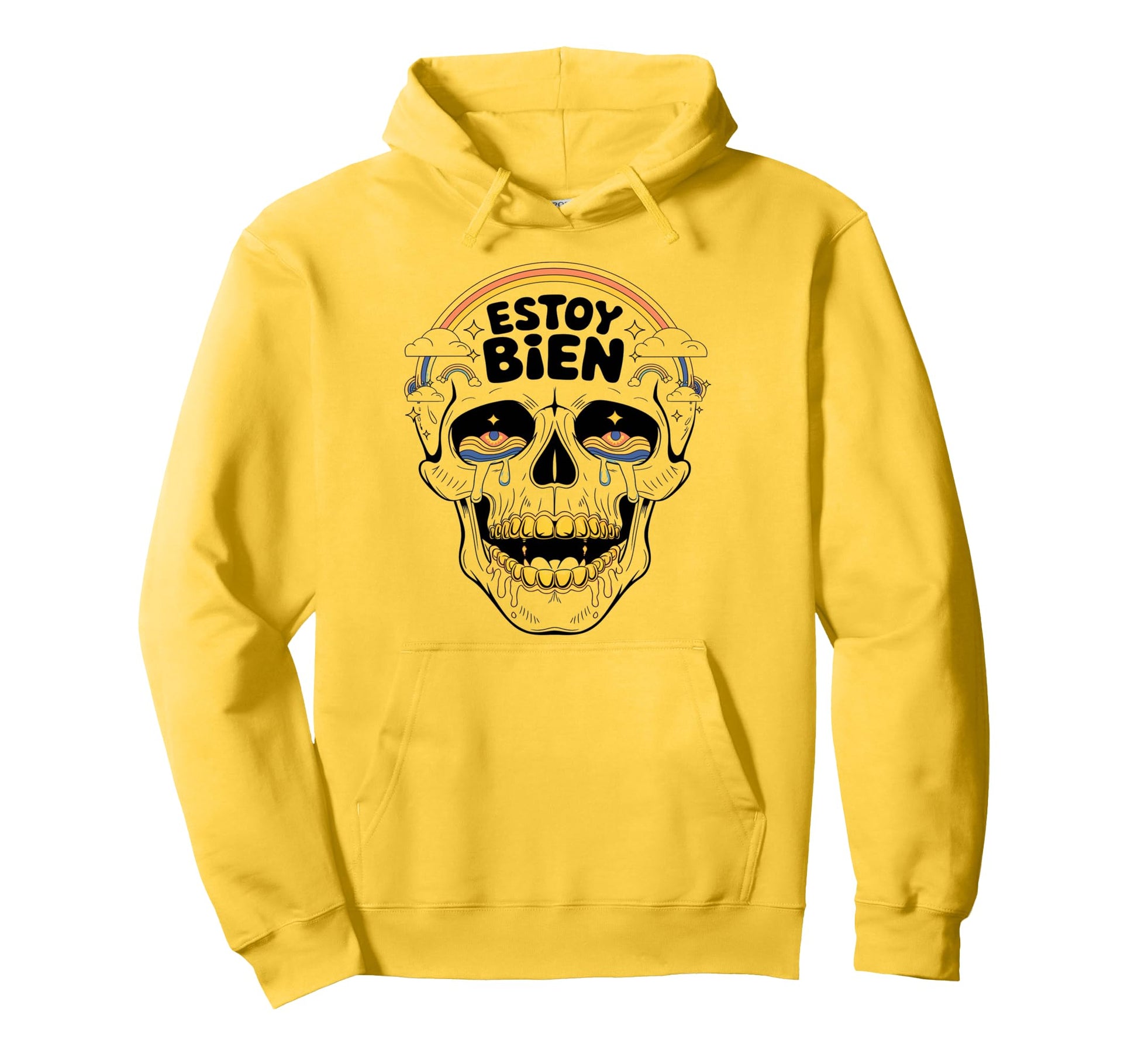 Spanish Skeleton Meme Face Estoy Bien Hoodie - Minimalist Print Unisex - T-Shirt, Sweatshirt, Hoodie