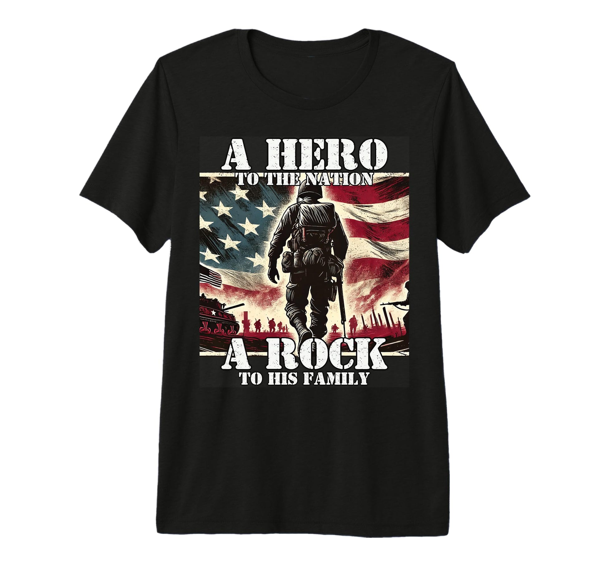 Hero To Nation Rock To His Family T-Shirt - Novelty Apparel for Adults - T-Shirt, Sweatshirt, Hoodie