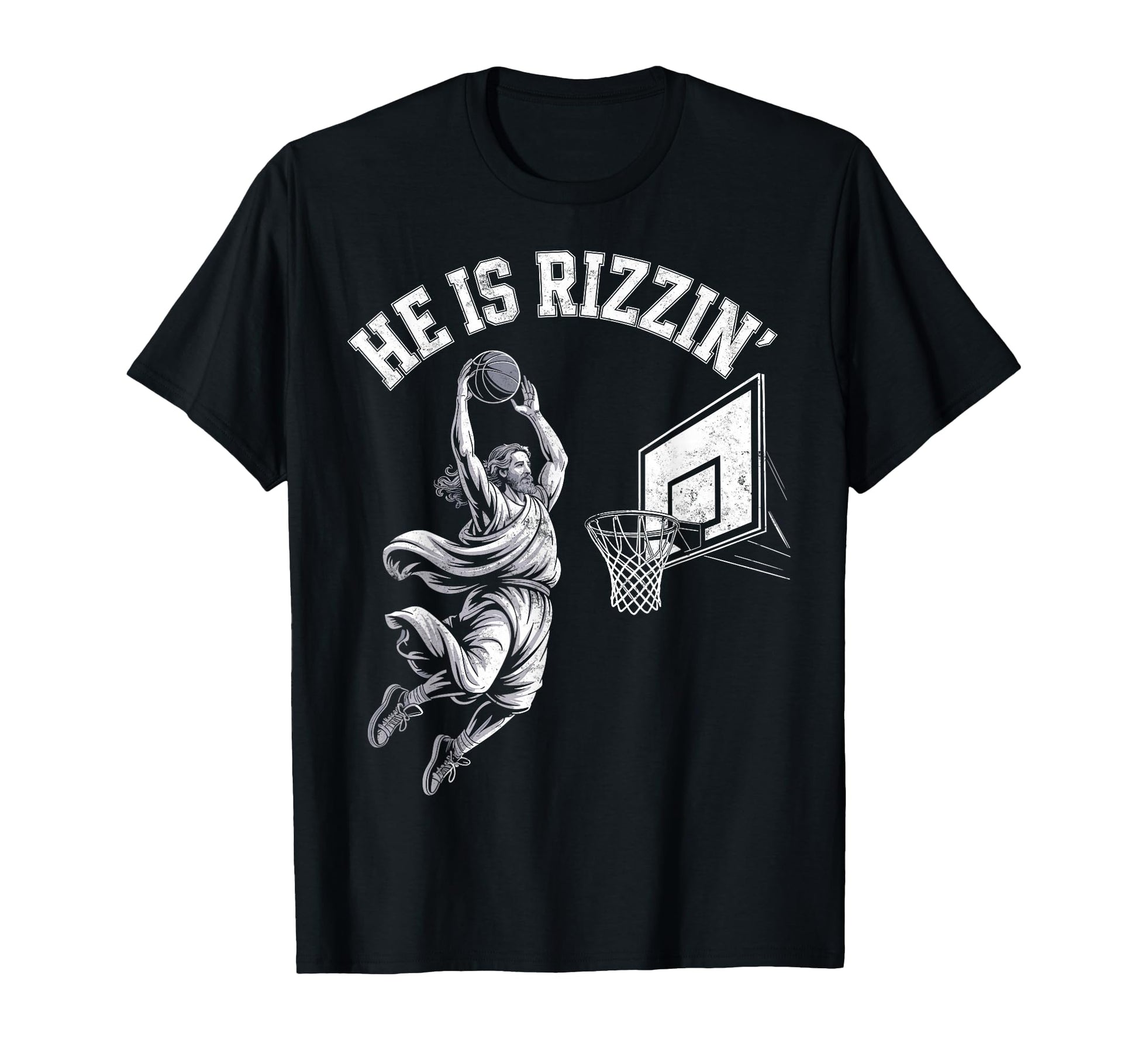 He Is Rizzin Jesus Christ Basketball T-Shirt - Aesthetic Graphic Men Women - T-Shirt, Sweatshirt, Hoodie