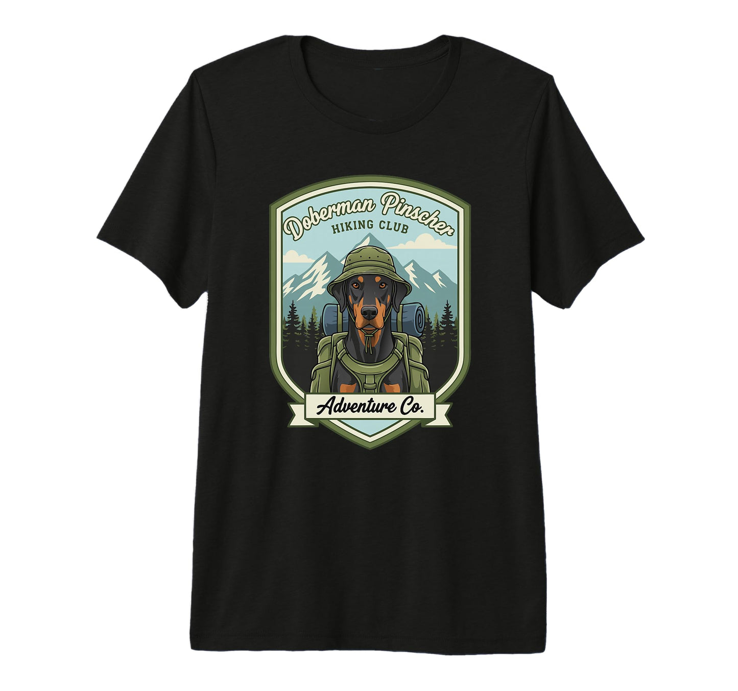 Doberman Hiking Club Adventure Dog Mom T-Shirt - Streetwear Style Unisex - T-Shirt, Sweatshirt, Hoodie