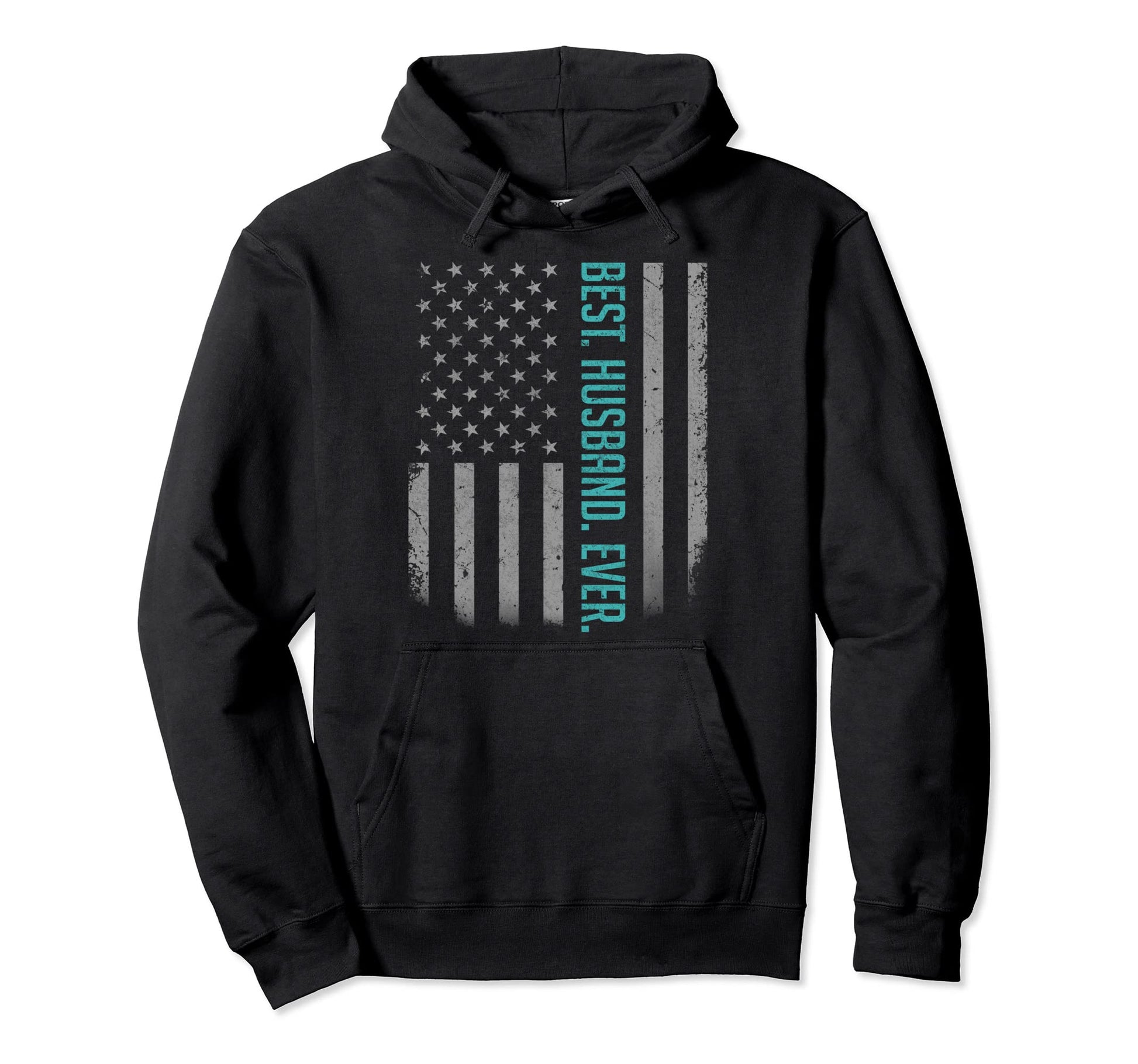 Best Husband Ever American Flag Hoodie - Fun Novelty Design for Adults - T-Shirt, Sweatshirt, Hoodie