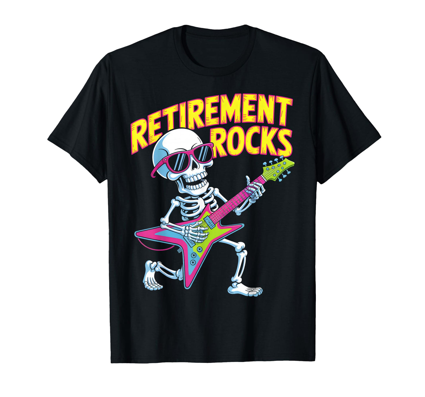 Retirement Rocks Electric Guitar Old T-Shirt - Unique Graphic Unisex - T-Shirt, Sweatshirt, Hoodie