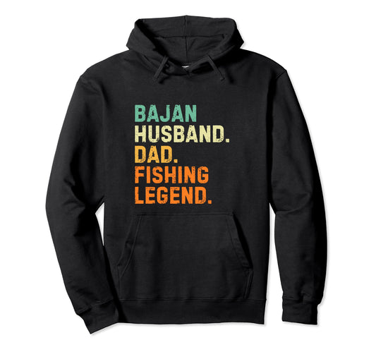 Bajan Husband Dad Fishing Legend Hoodie - Minimalist Print Men Women - T-Shirt, Sweatshirt, Hoodie