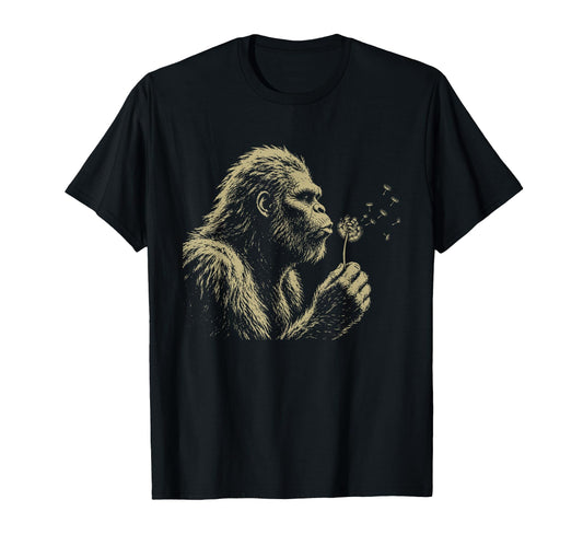Blowing Wishes Funny Bigfoot Blowing T-Shirt - Minimalist Print for Adults - T-Shirt, Sweatshirt, Hoodie