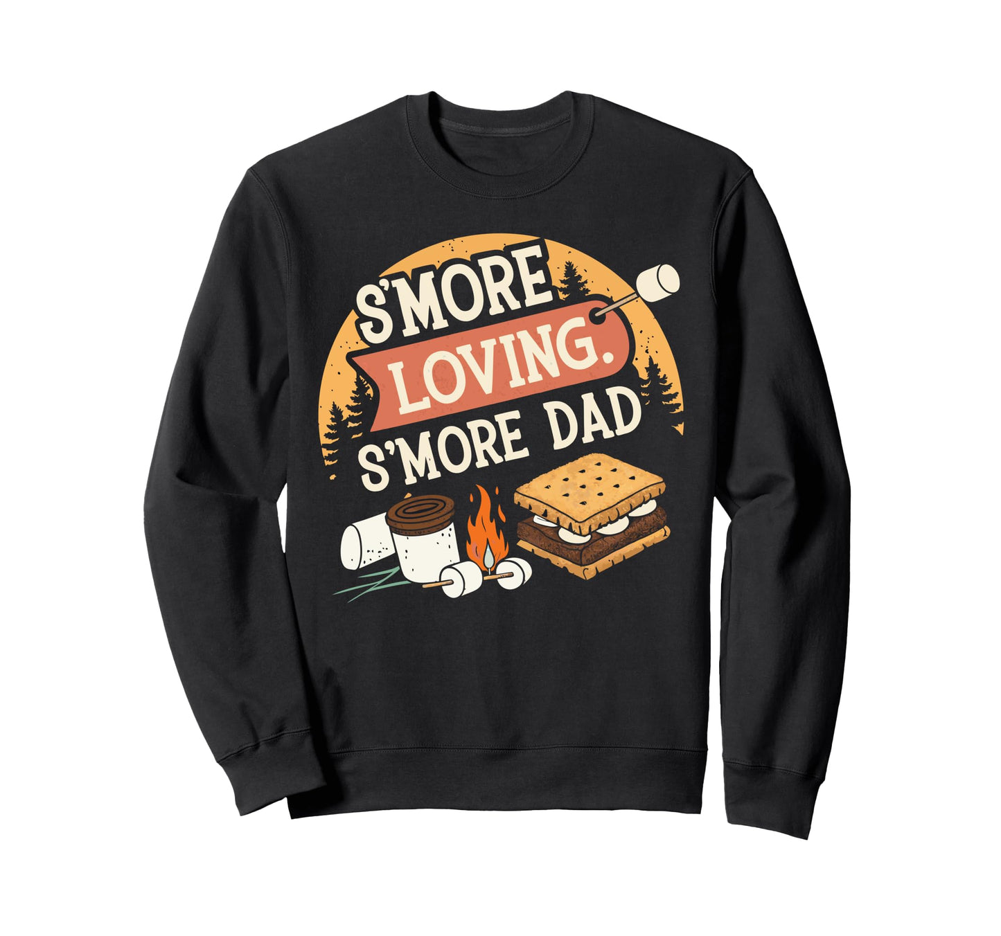 Camping Dad Smore Loving Fathers Sweatshirt - Minimalist Print for Adults - T-Shirt, Sweatshirt, Hoodie