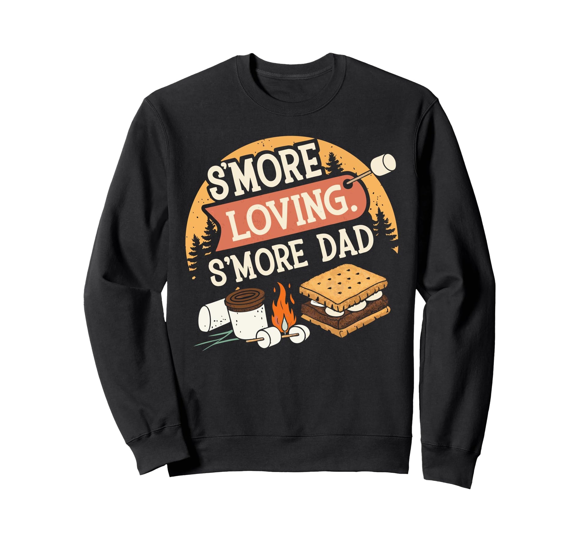 Camping Dad Smore Loving Fathers Sweatshirt - Minimalist Print for Adults - T-Shirt, Sweatshirt, Hoodie