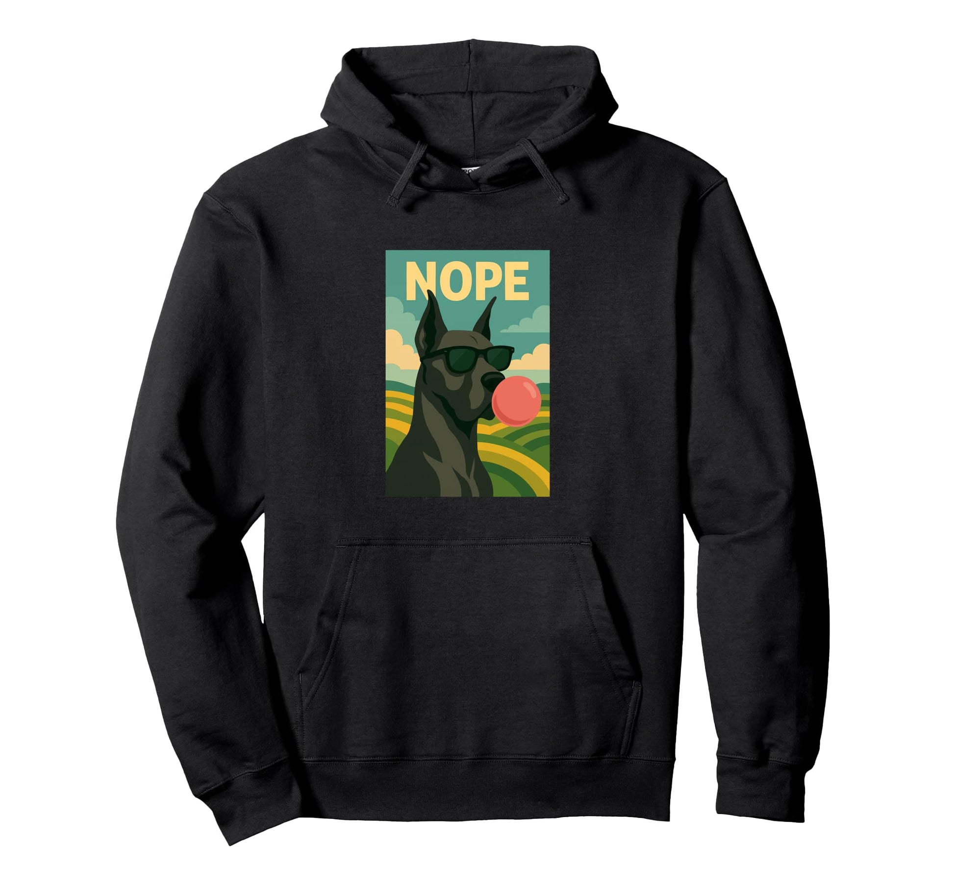 Great Dane Nope Chewing Gum Bubble Hoodie - Casual Everyday Wear Men Women - T-Shirt, Sweatshirt, Hoodie