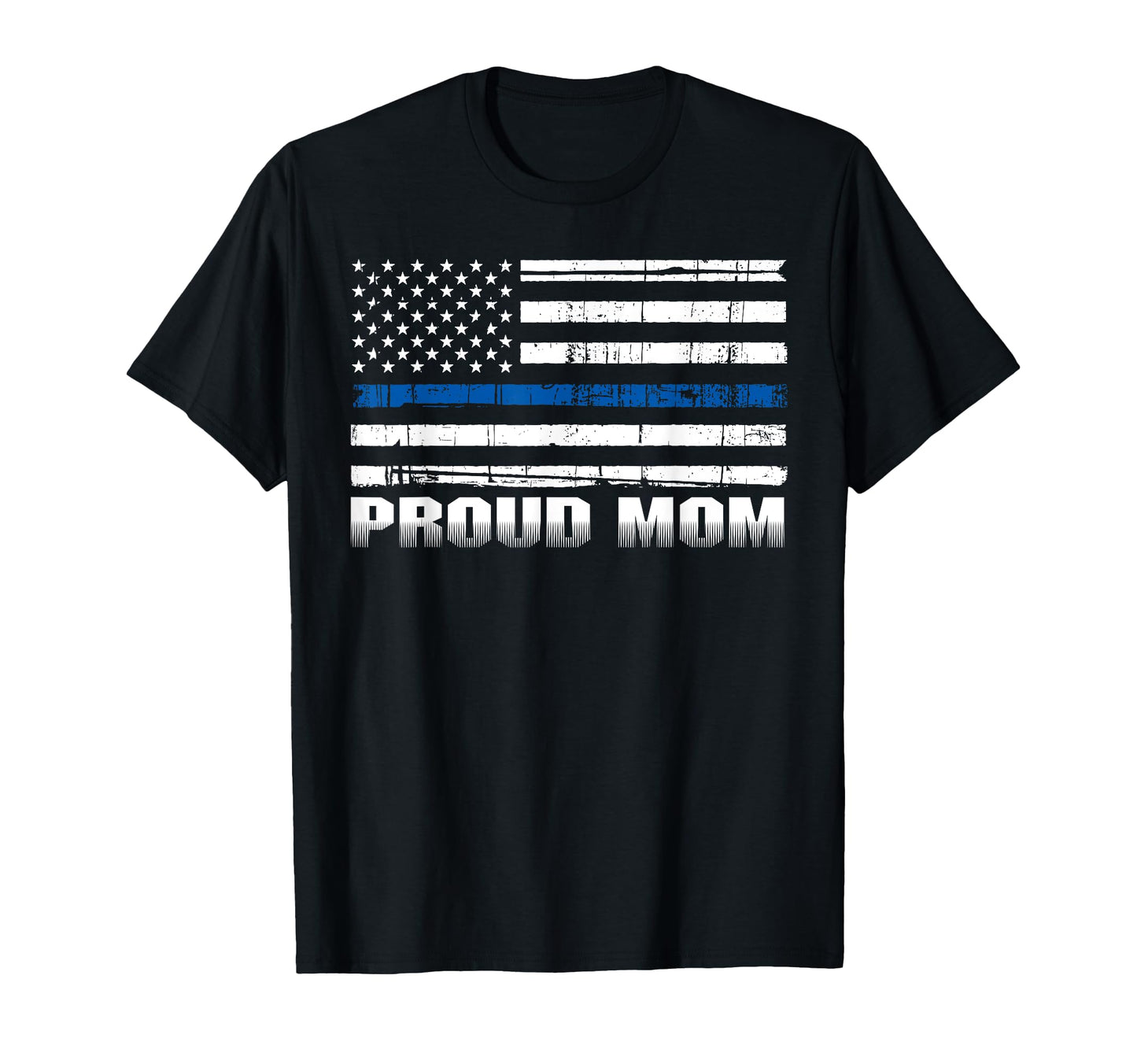 Proud Mom Police Enforcer Cop Blue Thin T-Shirt - Minimalist Print Unisex - T-Shirt, Sweatshirt, Hoodie