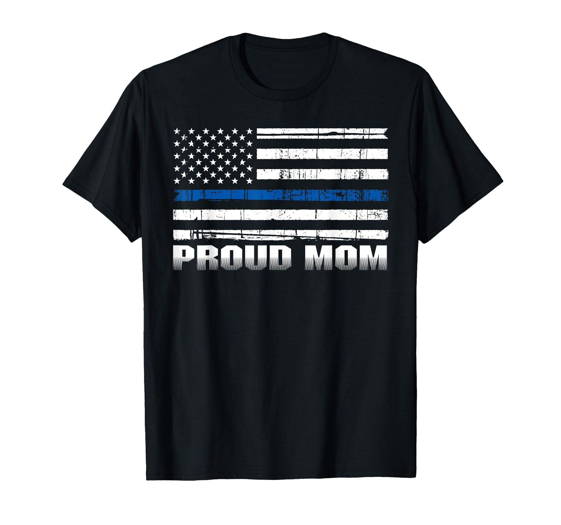 Proud Mom Police Enforcer Cop Blue Thin T-Shirt - Minimalist Print Unisex - T-Shirt, Sweatshirt, Hoodie