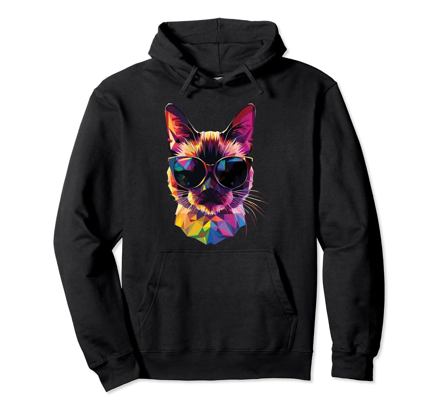Cat Dad Mom Sunglasses Siamese Hoodie - Graphic Print Men Women - T-Shirt, Sweatshirt, Hoodie