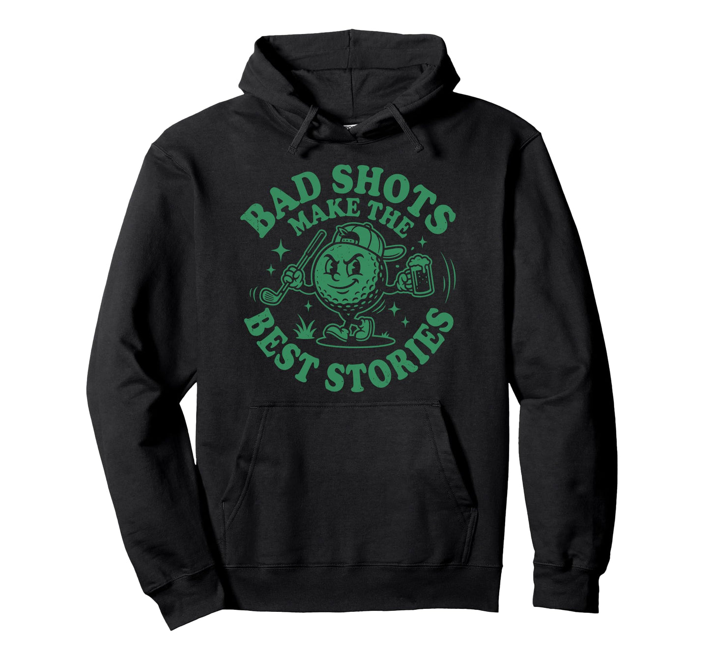 Bad Shots Make Best Stories Golfer Funny Hoodie - Minimalist Print Unisex - T-Shirt, Sweatshirt, Hoodie