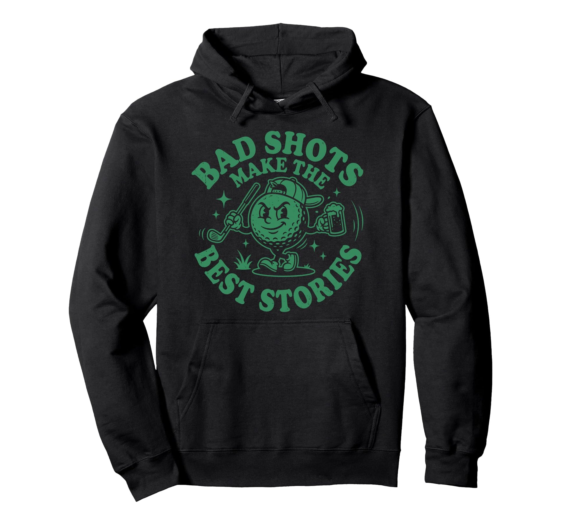 Bad Shots Make Best Stories Golfer Funny Hoodie - Minimalist Print Unisex - T-Shirt, Sweatshirt, Hoodie