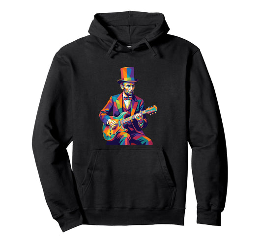 Abraham Lincoln Abe Lincoln Playing Hoodie - Aesthetic Graphic for Adults - T-Shirt, Sweatshirt, Hoodie