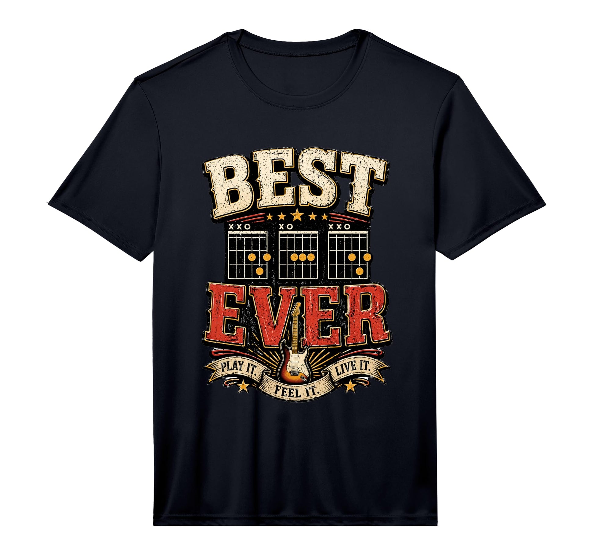 Best Dad Ever Guitar Chords Rock Music T-Shirt - Streetwear Style Unisex - T-Shirt, Sweatshirt, Hoodie