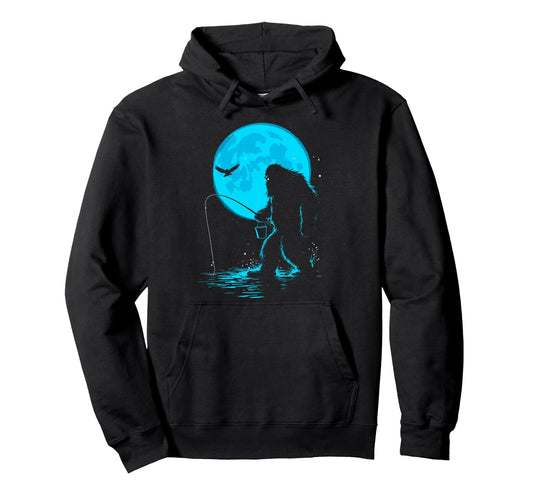 Bassquatch Sasquatch Fisher Bass Fishing Hoodie - Minimalist Print Unisex - T-Shirt, Sweatshirt, Hoodie
