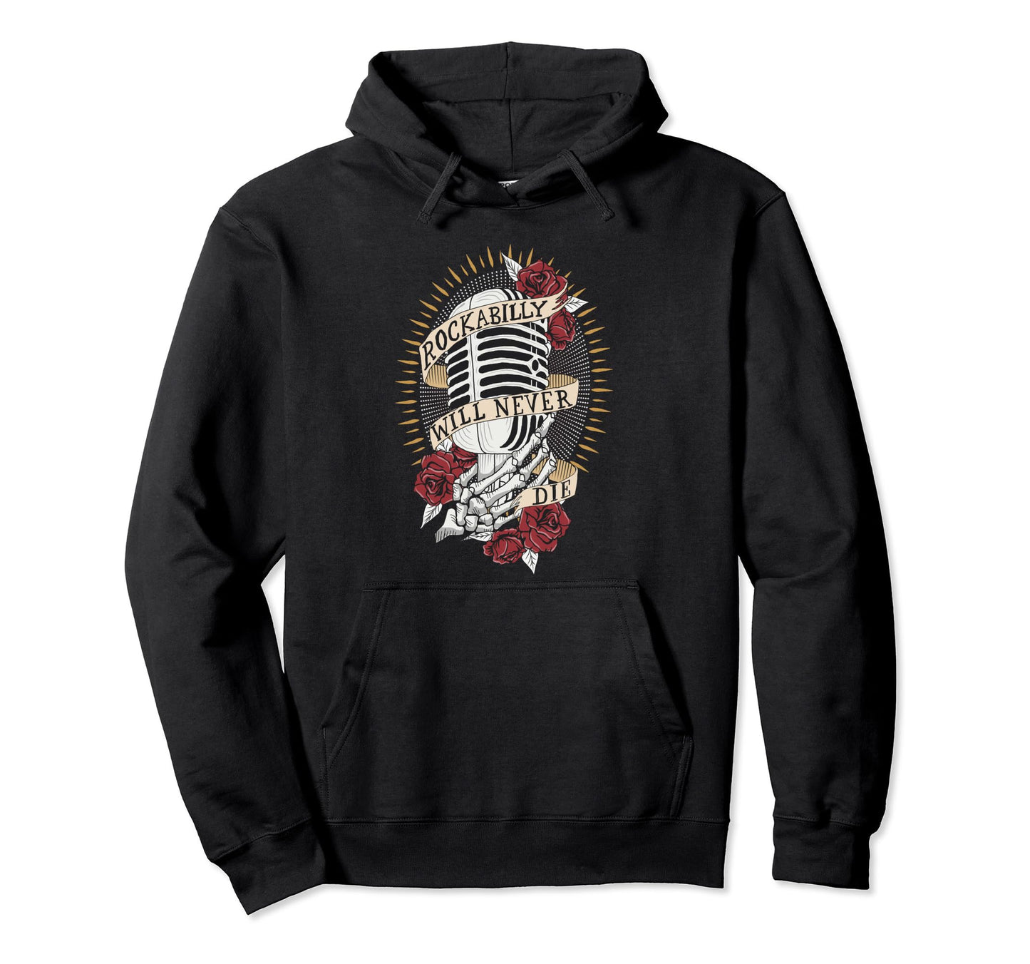 Rockabilly Never Dies Dad Bikers Hoodie - Trendy Graphic Unisex - T-Shirt, Sweatshirt, Hoodie