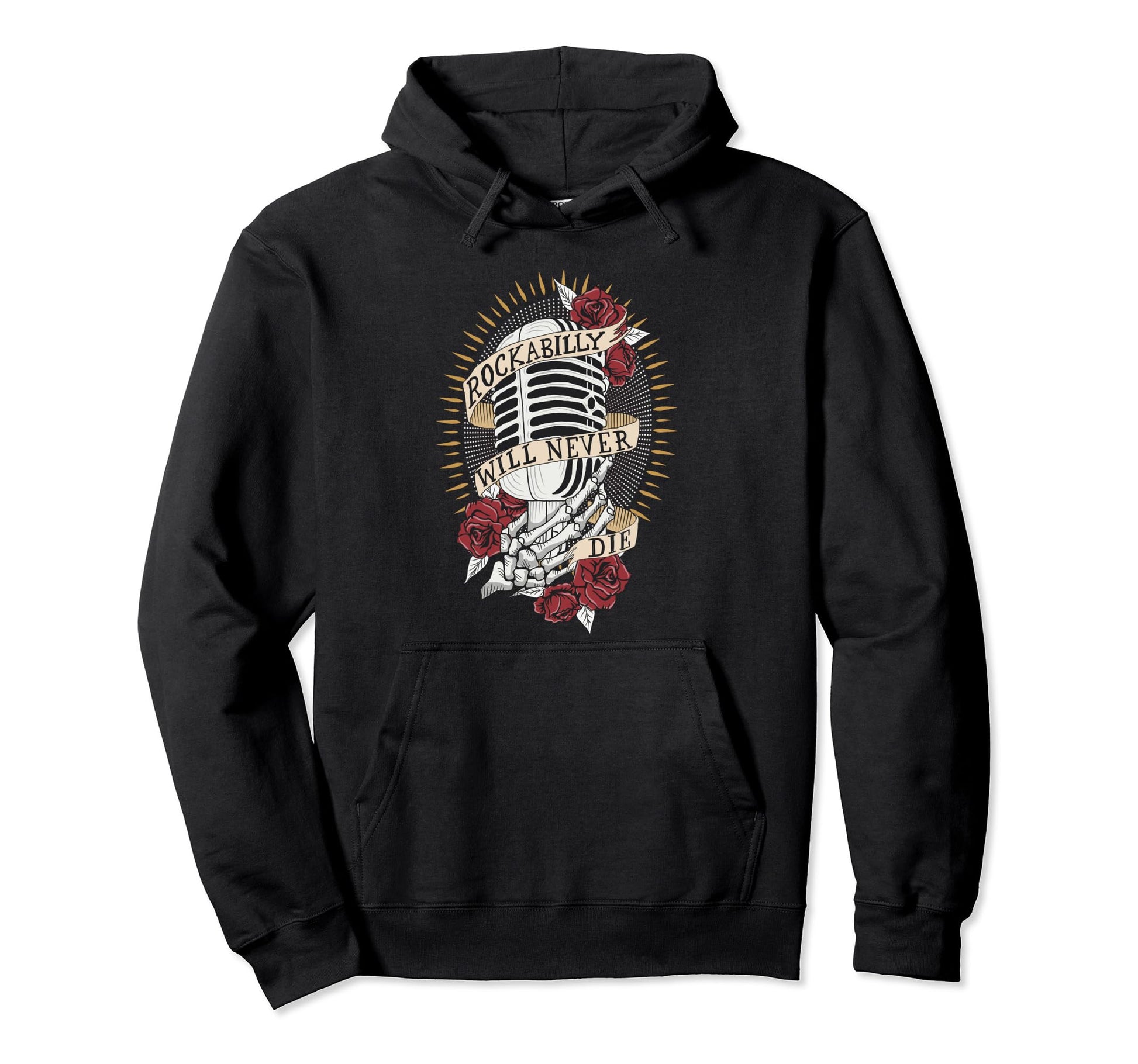 Rockabilly Never Dies Dad Bikers Hoodie - Trendy Graphic Unisex - T-Shirt, Sweatshirt, Hoodie