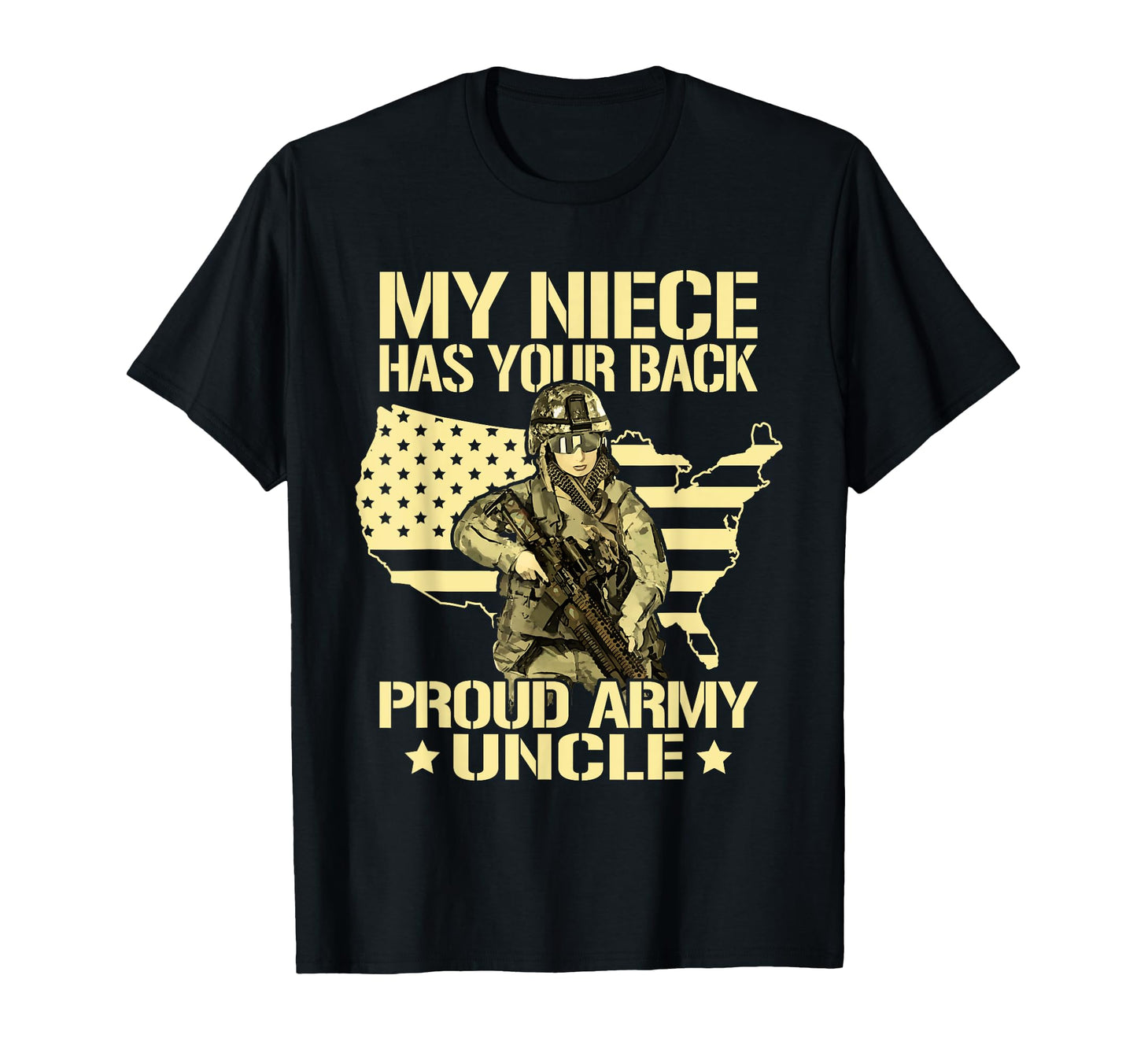 My Niece Has Your Back Proud Army T-Shirt - Minimalist Print for Adults - T-Shirt, Sweatshirt, Hoodie