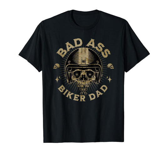 Bad Ass Biker Dad Fathers Day T-Shirt - Minimalist Print for Adults - T-Shirt, Sweatshirt, Hoodie