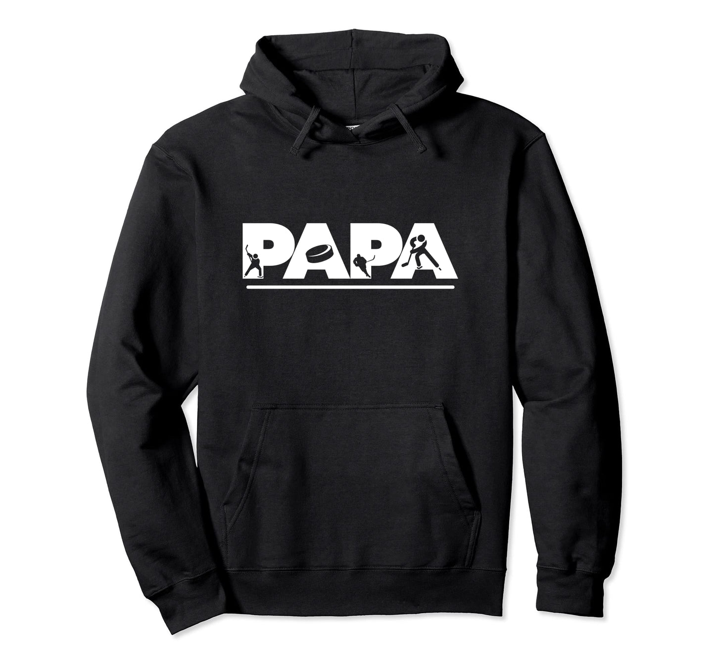 Papa Dad Ice Hockey Hoodie - Minimalist Print for Adults - T-Shirt, Sweatshirt, Hoodie