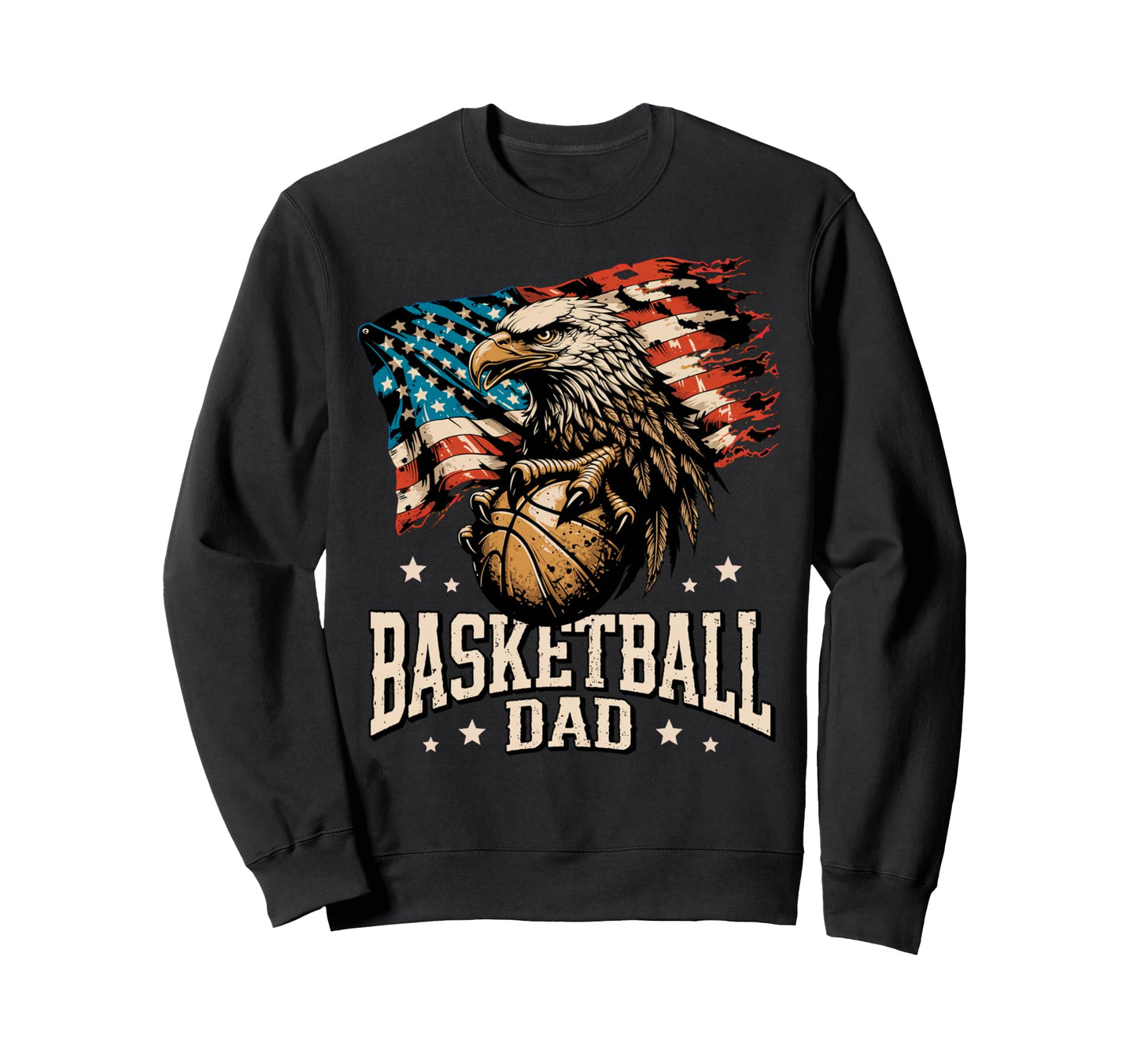 Basketball American Flag Sweatshirt - Casual Everyday Wear Men Women - T-Shirt, Sweatshirt, Hoodie