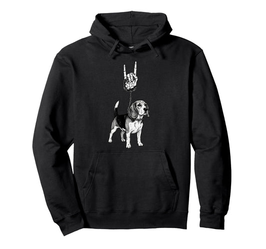 Beagle Dog Lover Goth Alt Metal Emo Hoodie - Unique Graphic Unisex - T-Shirt, Sweatshirt, Hoodie