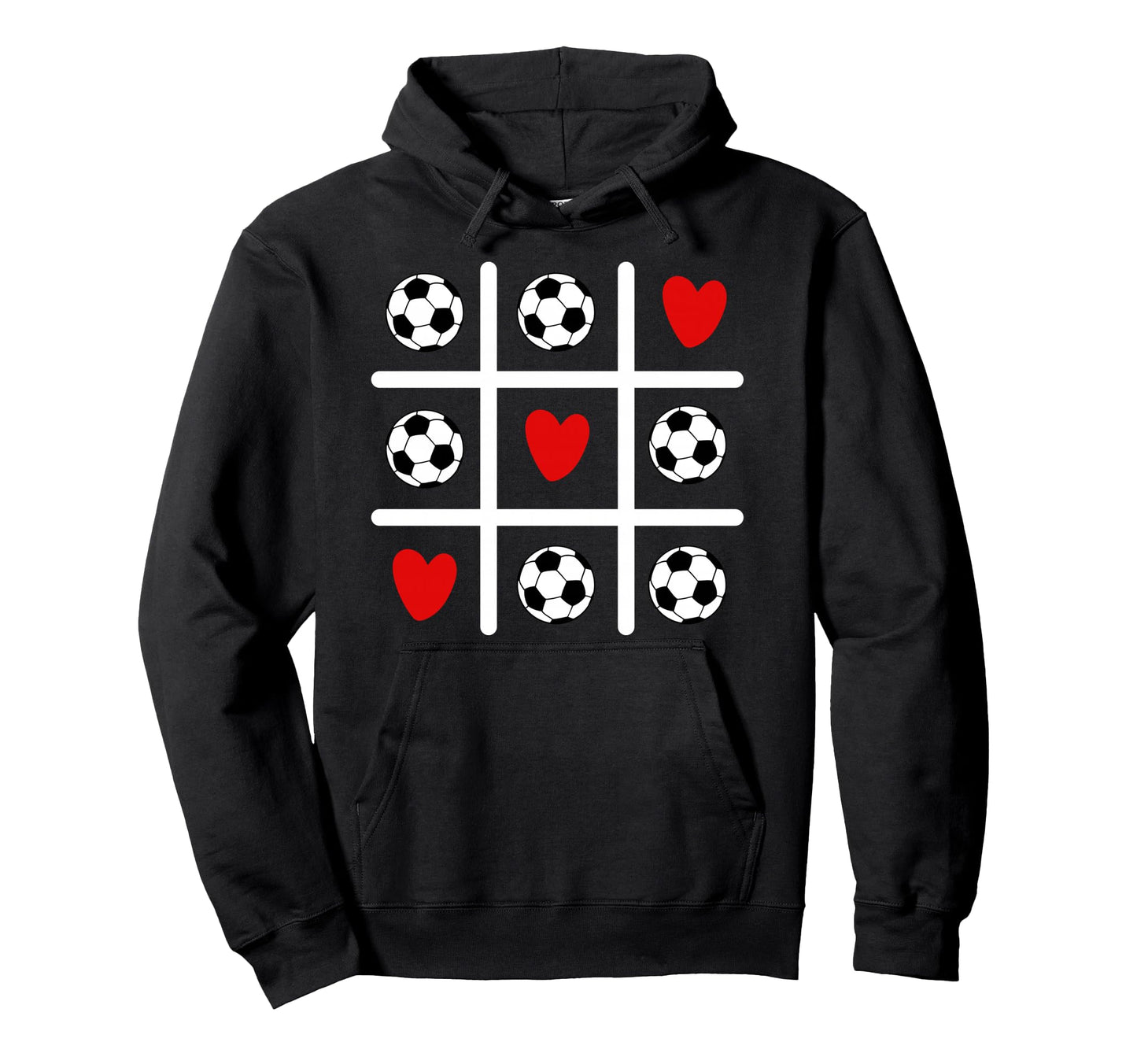 Valentine Soccer Love Heart Player Hoodie - Casual Everyday Wear Men Women - T-Shirt, Sweatshirt, Hoodie