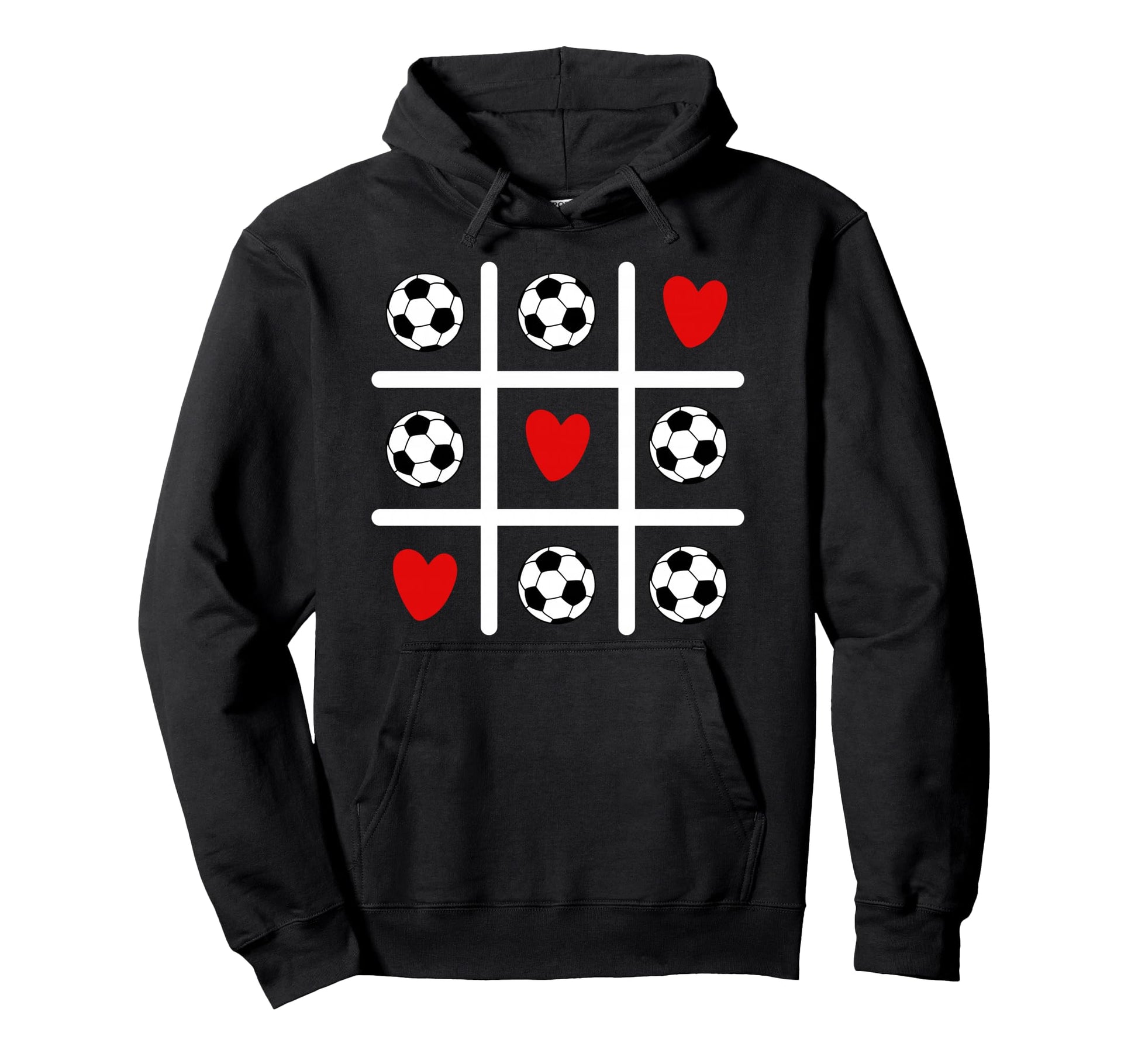 Valentine Soccer Love Heart Player Hoodie - Casual Everyday Wear Men Women - T-Shirt, Sweatshirt, Hoodie