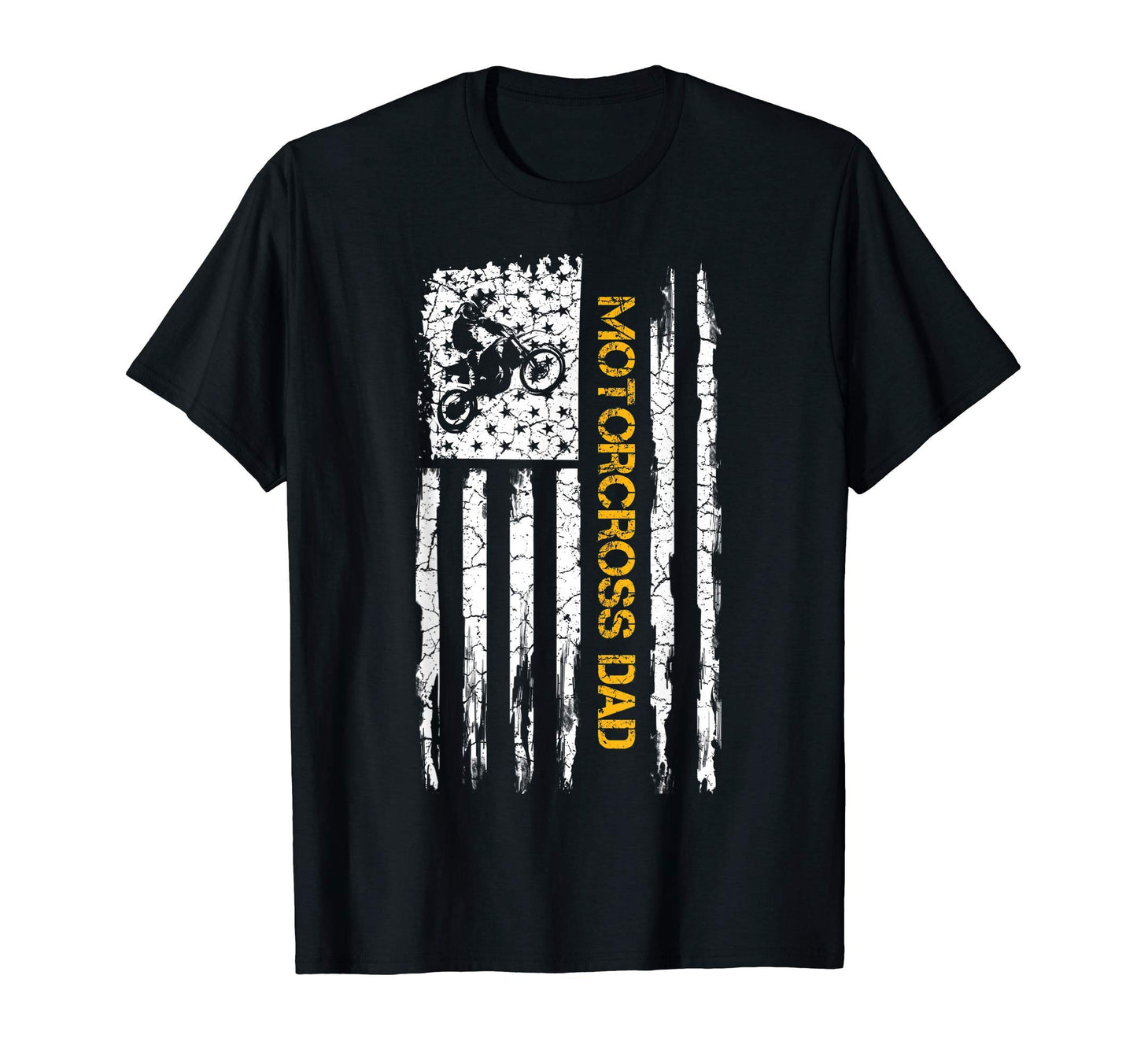 Usa Flag Proud Motorcross Dirt Bike Dad T-Shirt - Custom Art Print Unisex - T-Shirt, Sweatshirt, Hoodie