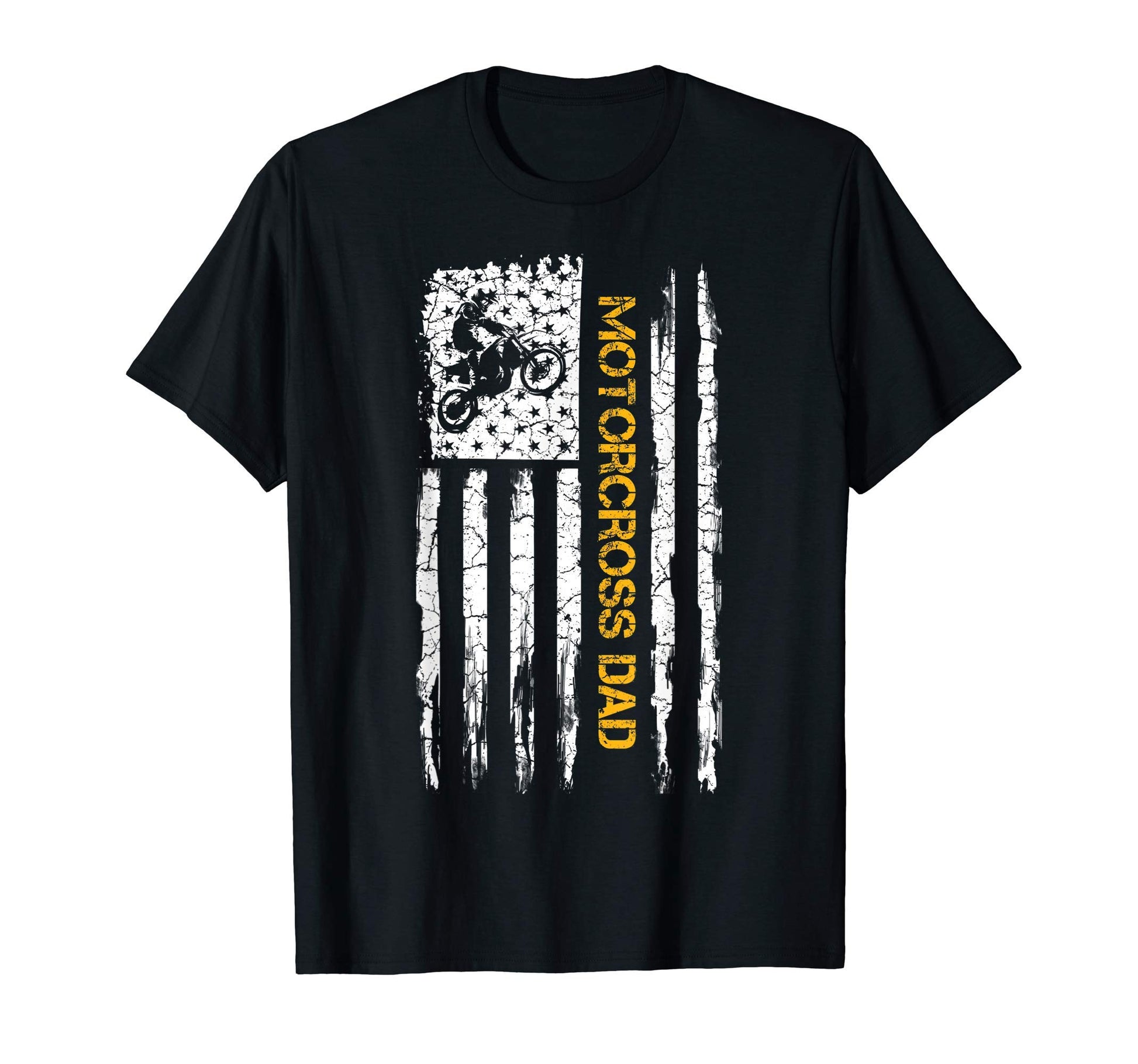 Usa Flag Proud Motorcross Dirt Bike Dad T-Shirt - Custom Art Print Unisex - T-Shirt, Sweatshirt, Hoodie
