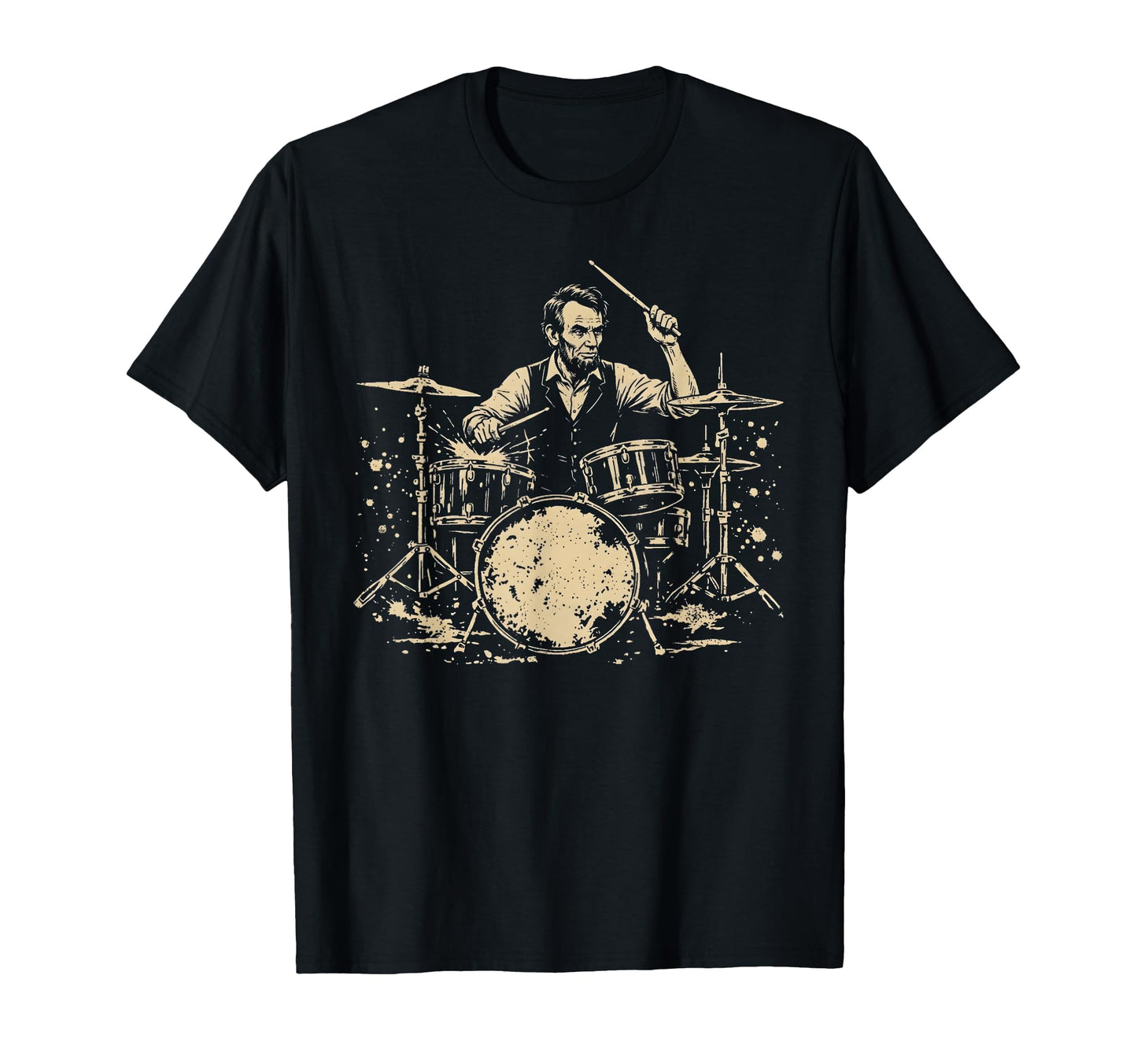 Abraham Lincoln Abe Lincoln Playing Drums T-Shirt - Graphic Print Unisex - T-Shirt, Sweatshirt, Hoodie