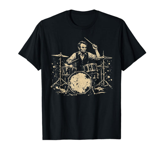 Abraham Lincoln Abe Lincoln Playing Drums T-Shirt - Graphic Print Unisex - T-Shirt, Sweatshirt, Hoodie