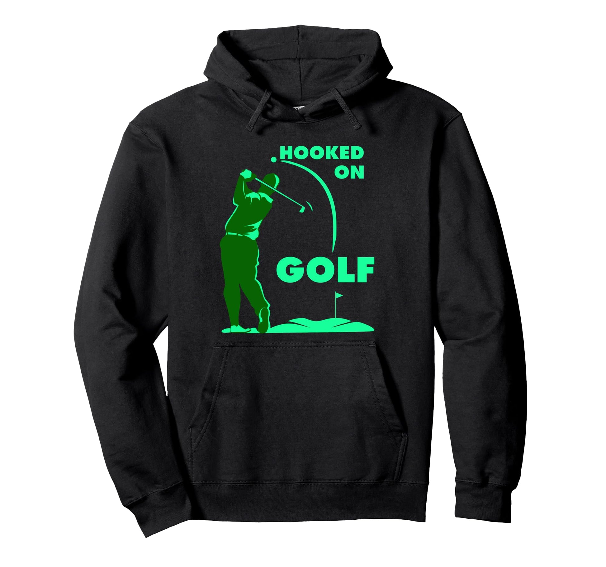 Hooked Golf Golfing Dad Father Day Hoodie - Unique Graphic for Adults - T-Shirt, Sweatshirt, Hoodie