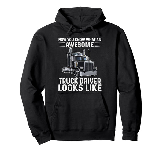 Awesome Truck Driver Trucker Dad Hoodie - Novelty Apparel Men Women - T-Shirt, Sweatshirt, Hoodie