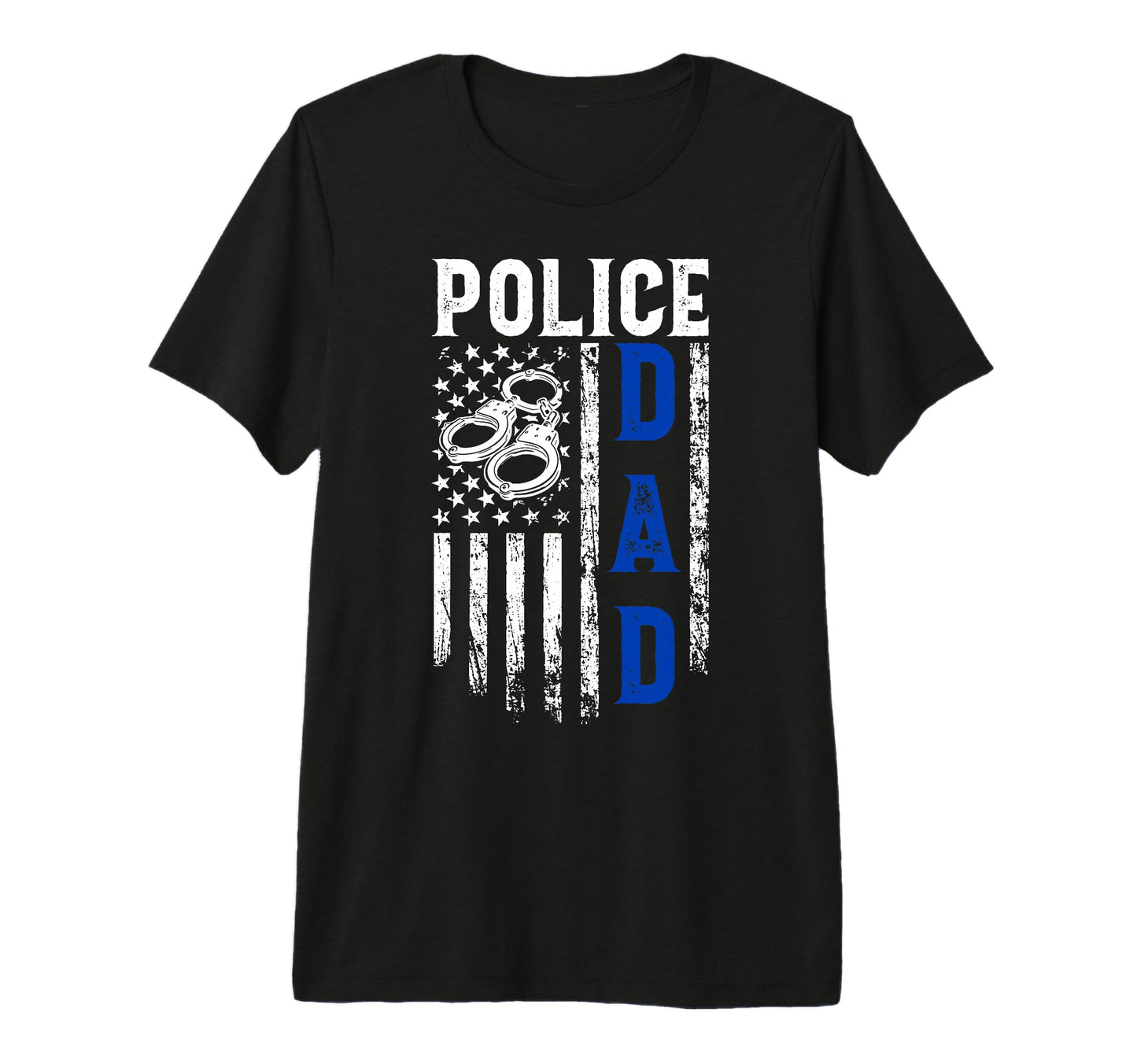 Mens Police Dad Us Flag Dad Police T-Shirt - Novelty Apparel Unisex - T-Shirt, Sweatshirt, Hoodie