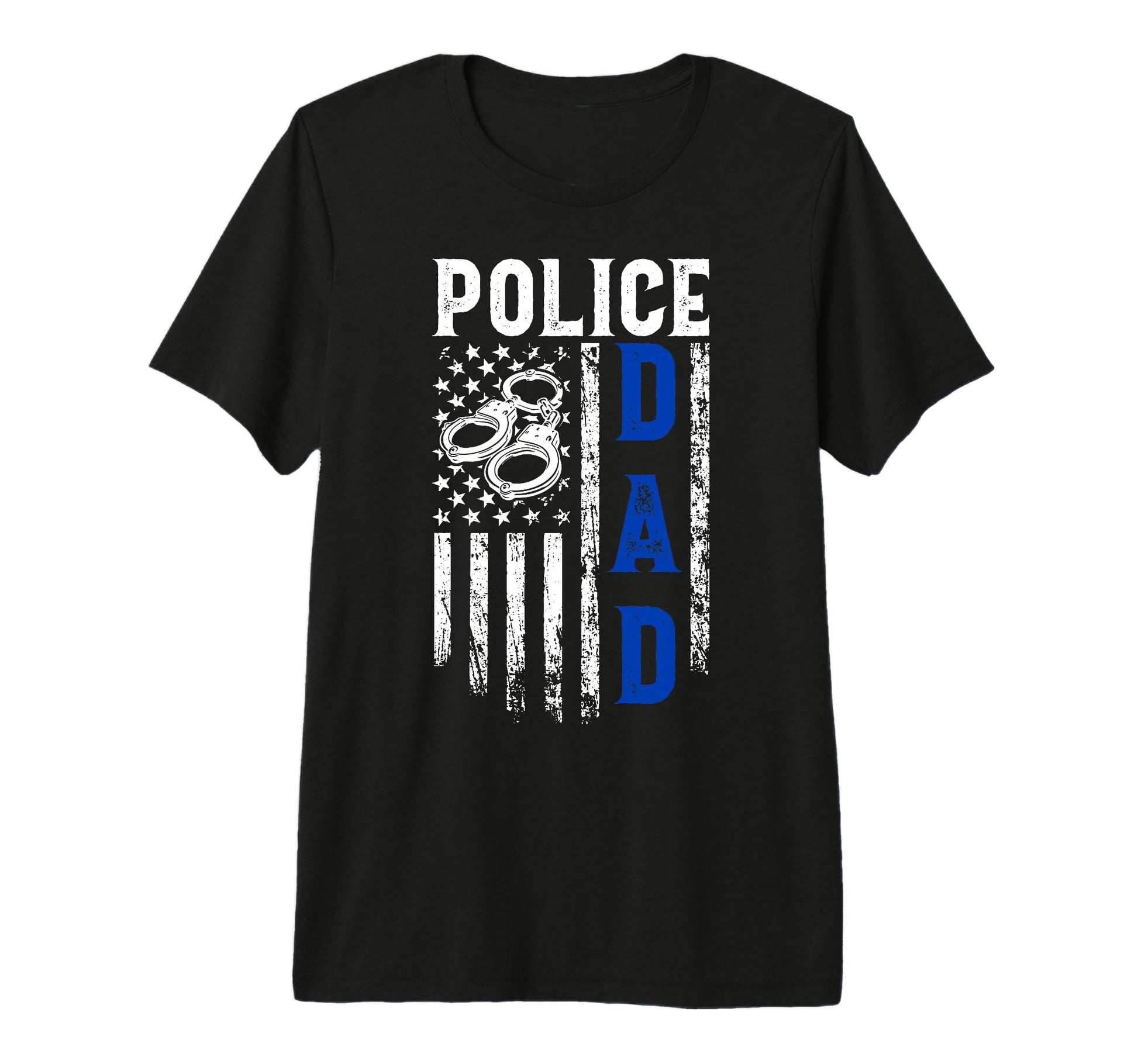 Mens Police Dad Us Flag Dad Police T-Shirt - Novelty Apparel Unisex - T-Shirt, Sweatshirt, Hoodie