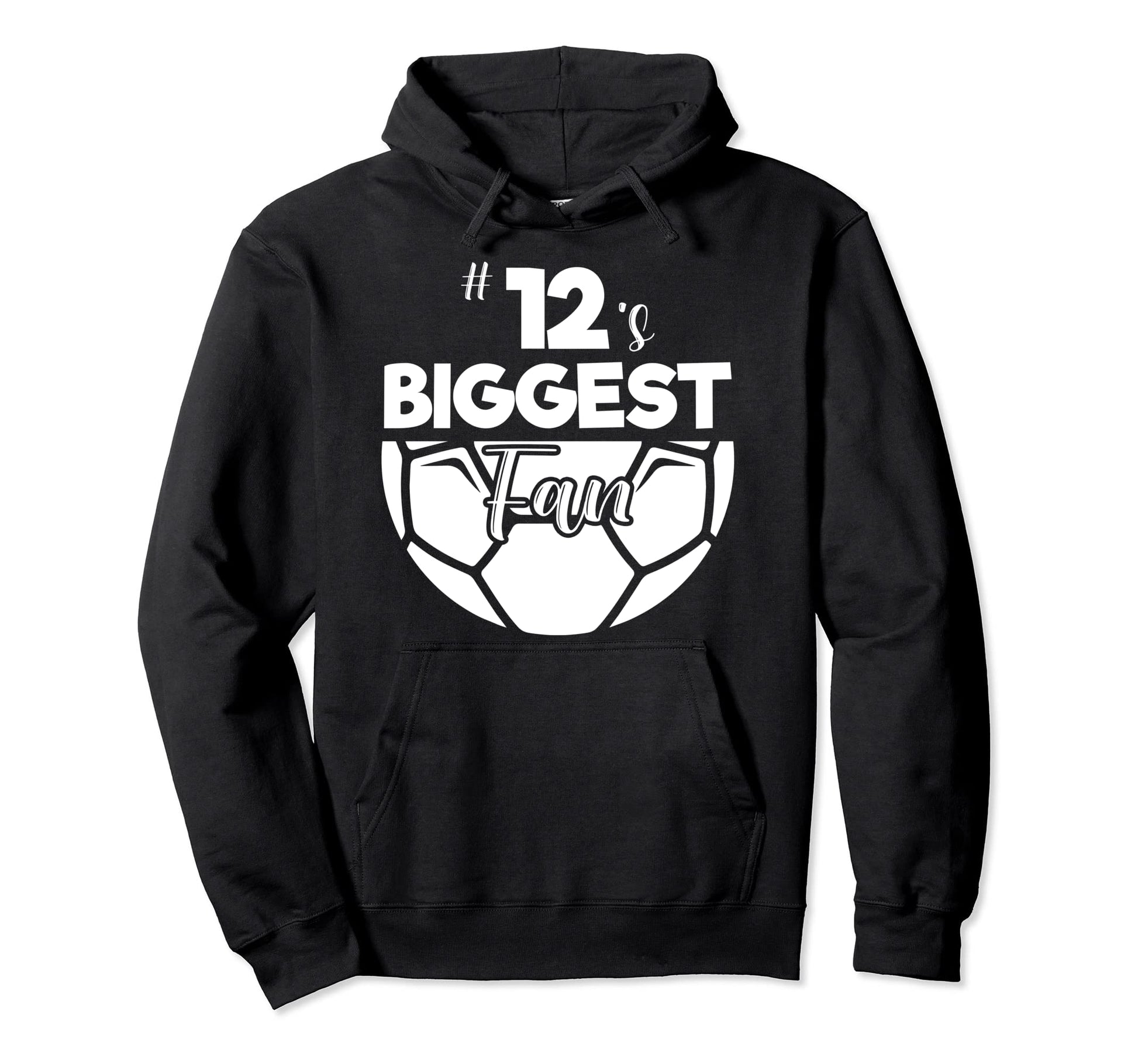 Number 12S Biggest Fan Player Soccer Mom Hoodie - Minimalist Print Unisex - T-Shirt, Sweatshirt, Hoodie